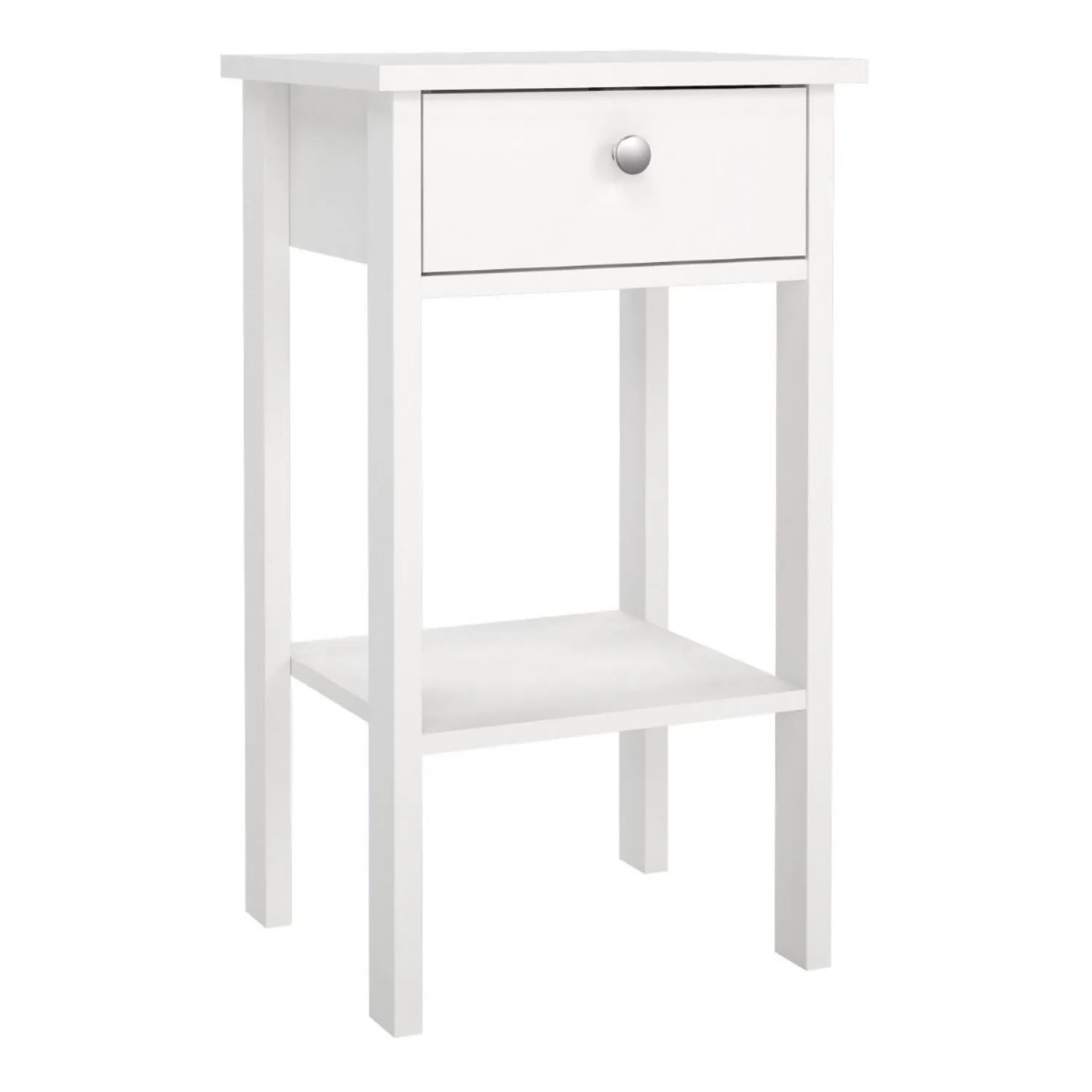 Madrid Bedside Table with 1 Drawer in White