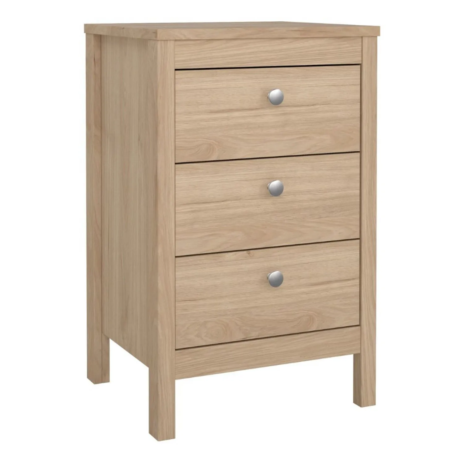 Madrid Bedside Table 3 Drawers in Jackson Hickory Oak