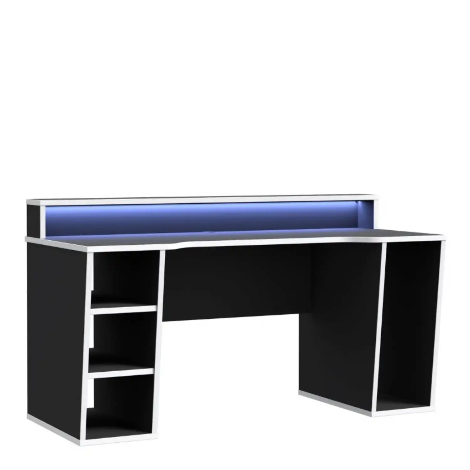 Tezaur Gaming Desk with LED in Black White