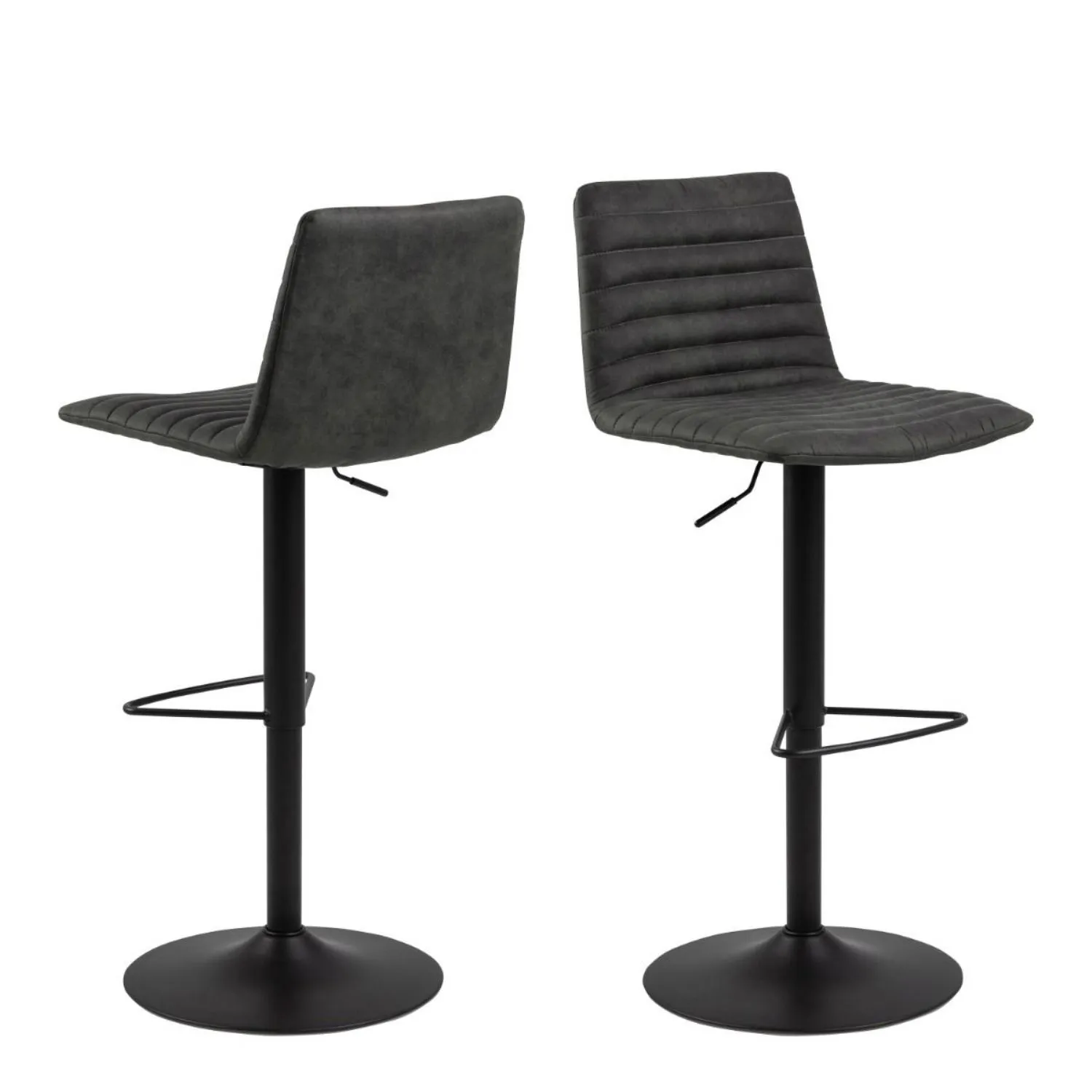 Kimmy Bar Stool in Grey Fabic Set of 2