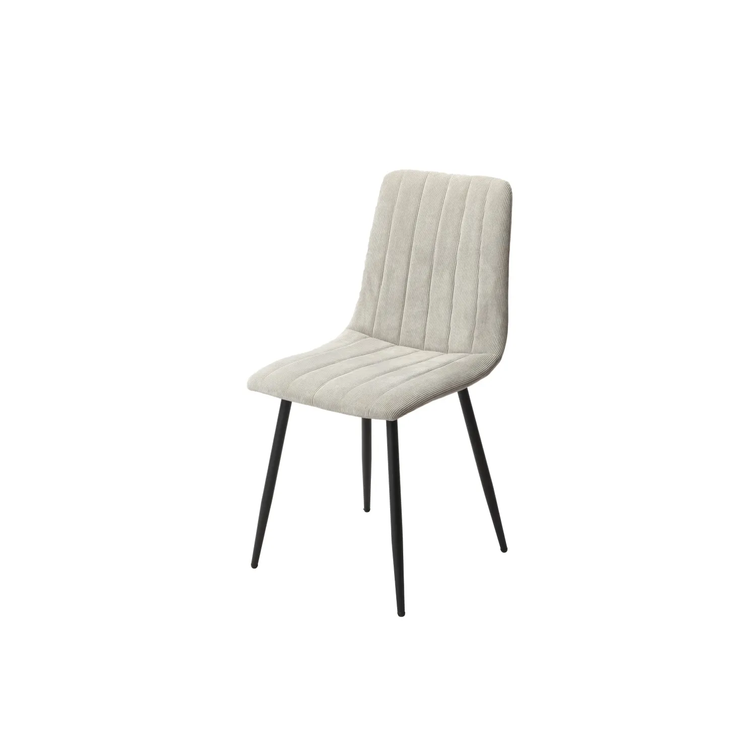 Light Grey Fabric Dining Chair with Black Tapered Legs