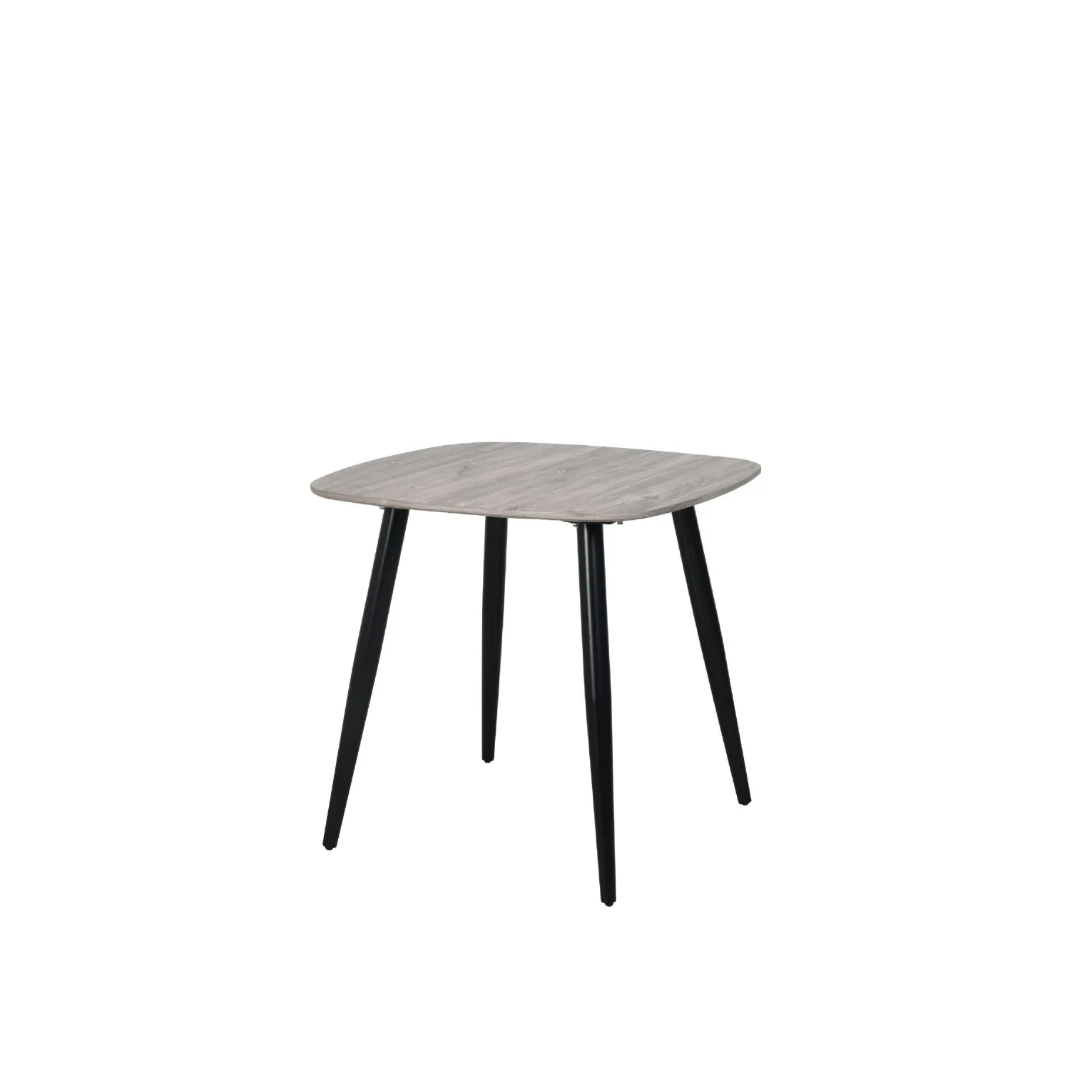 Grey Oak Effect Small Square Dining Table Black Tapered Legs