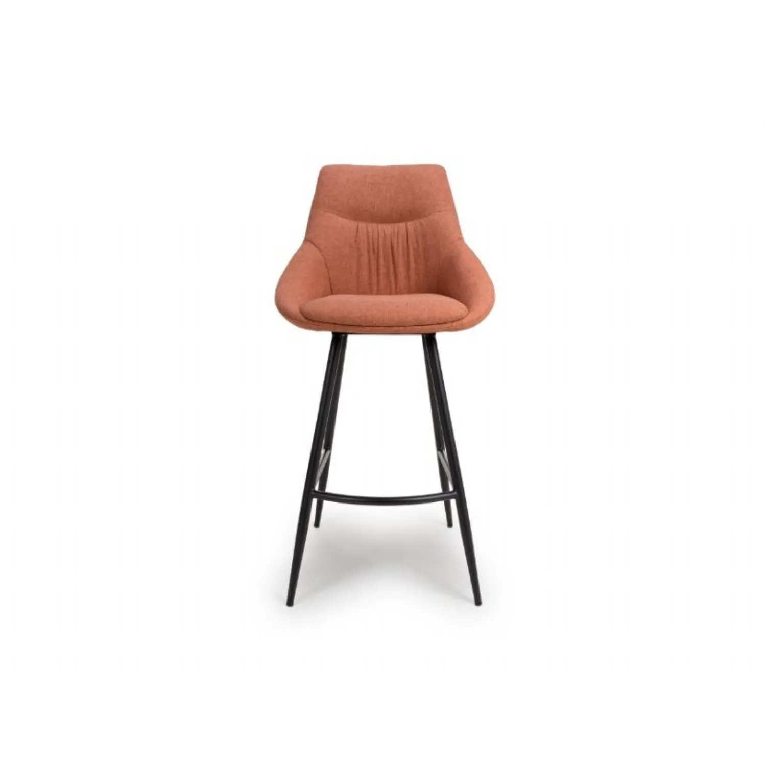 Brick Red Easy Clean Fabric Carver Bar Stool Chair Black Legs