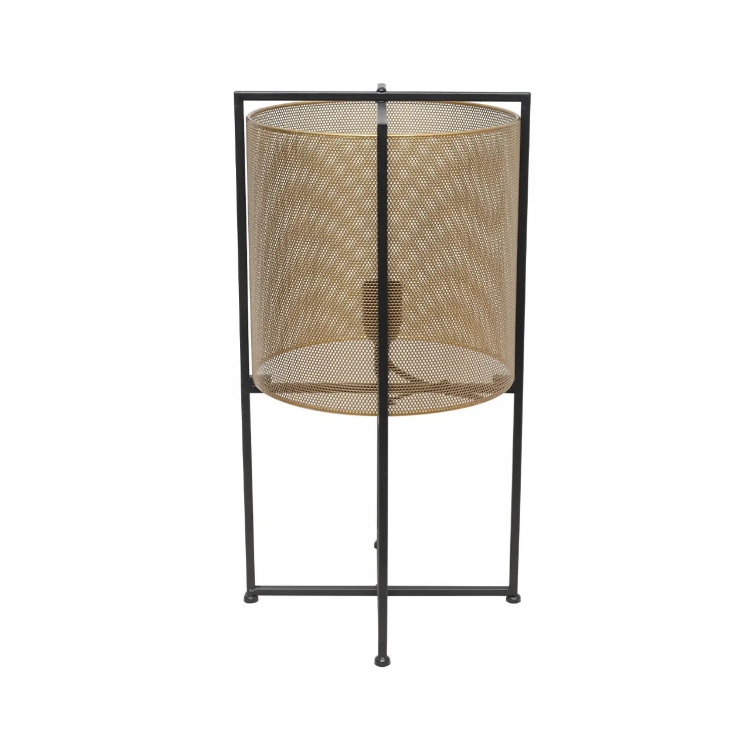 50cm Gold Mesh Metal Table Lamp With Black Base