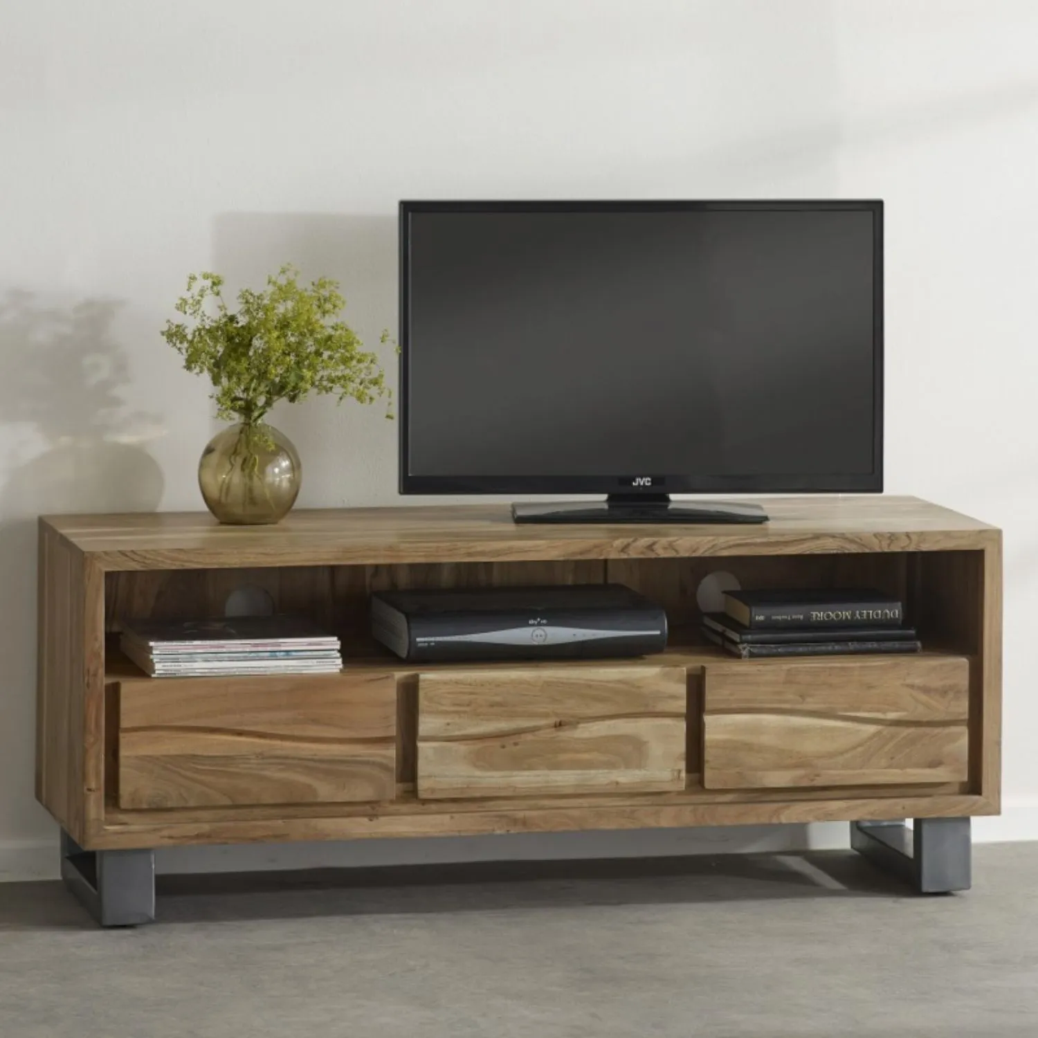 Industrial Solid Acacia 140cm TV Cabinet