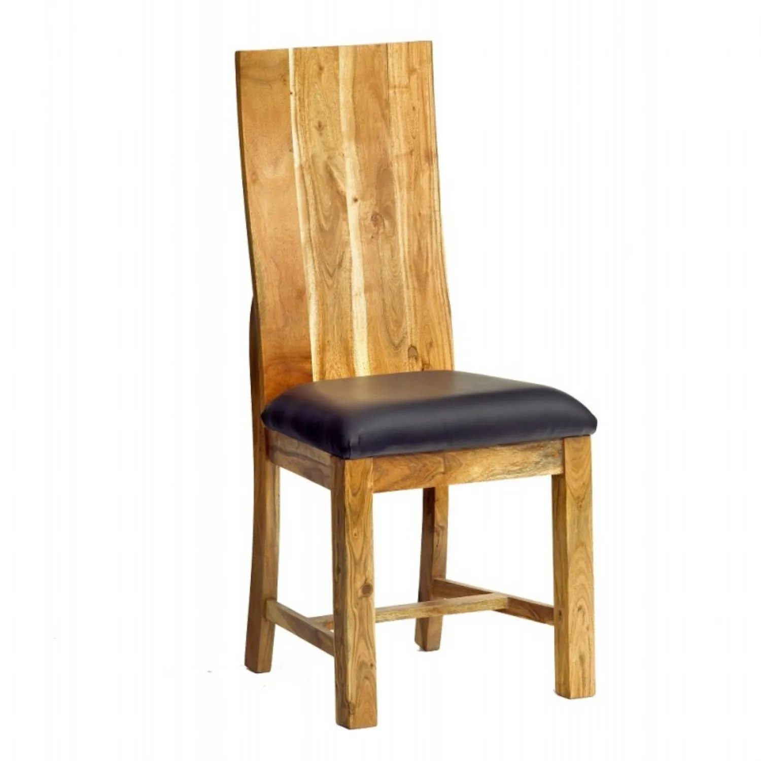 Industrial Solid Acacia Dining Chairs, PAIR