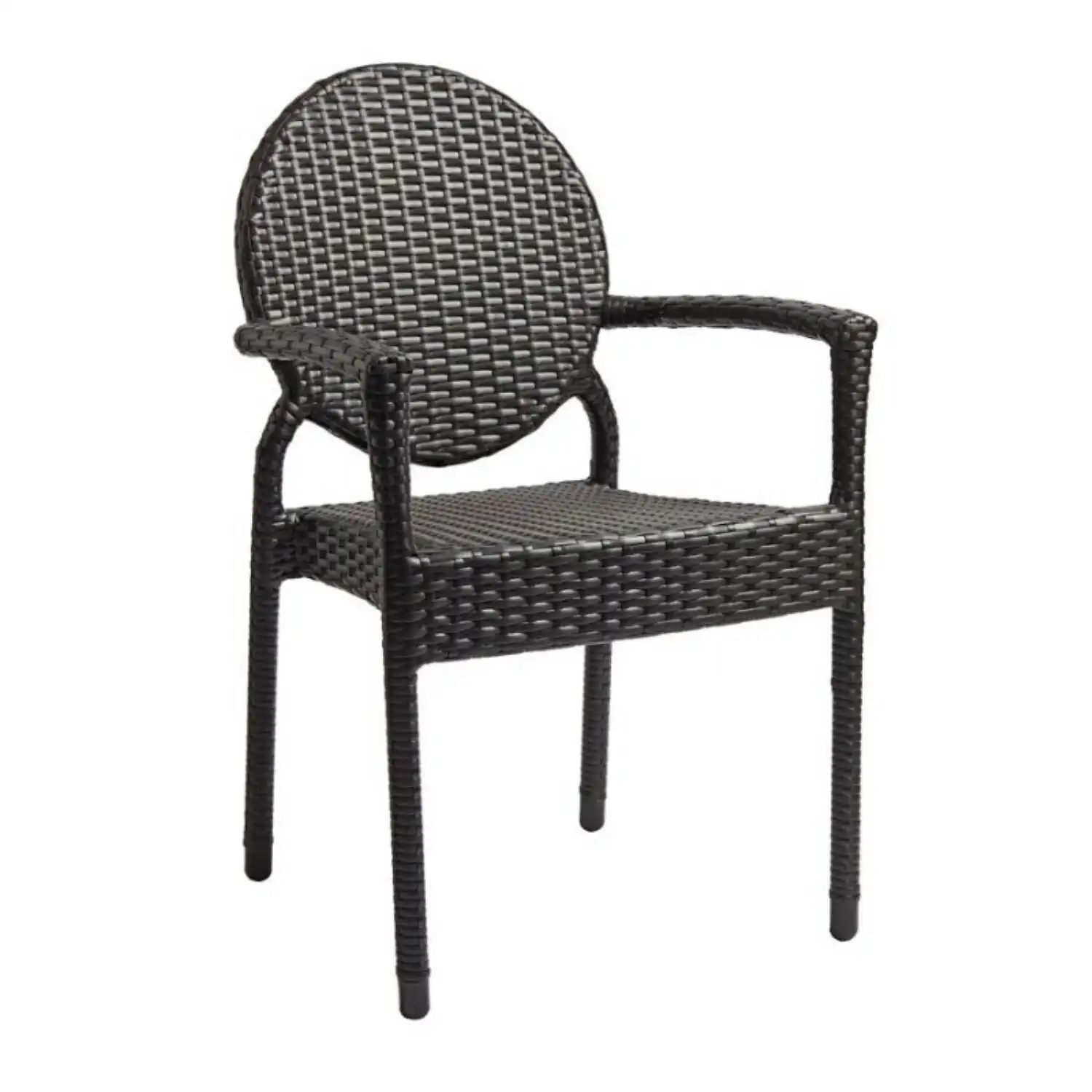 Black Weave Outdoor Stacking Armchair