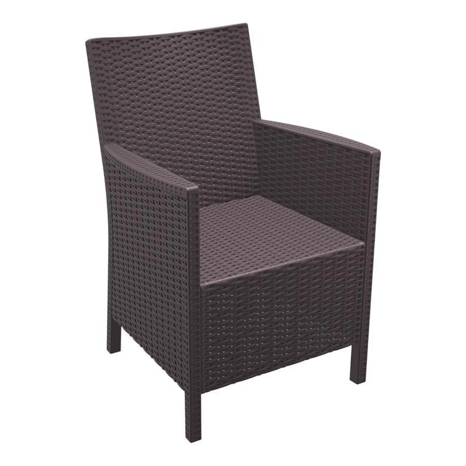 Brown Rattan Outdoor Armchair