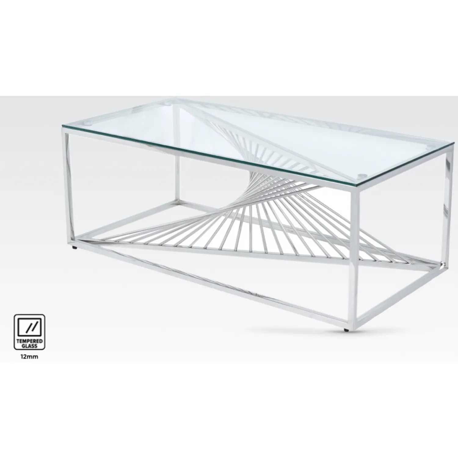 Tempered Glass and Stainless Steel Coffee Table