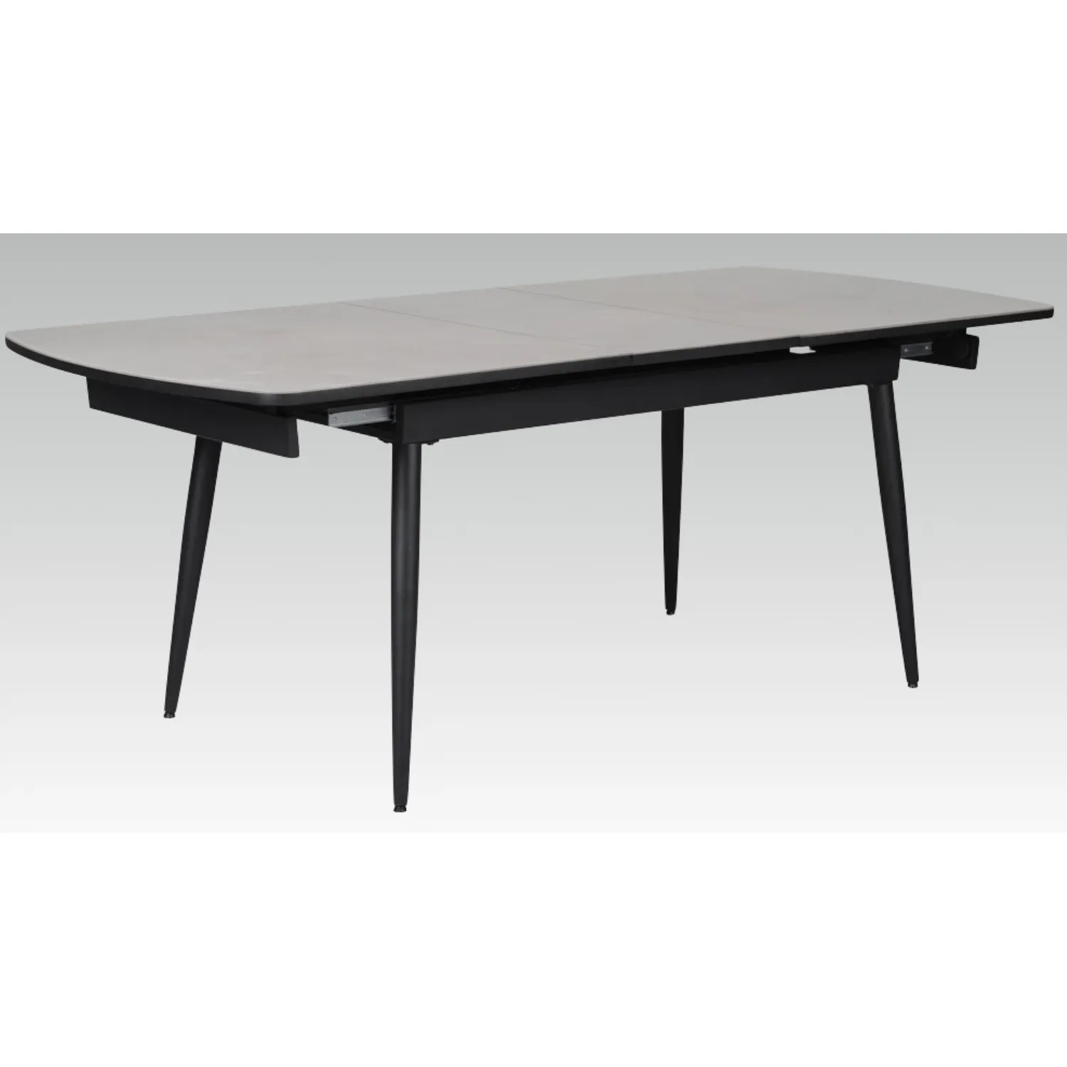 Grey Tempered Glass Top 160cm Extending Dining Table