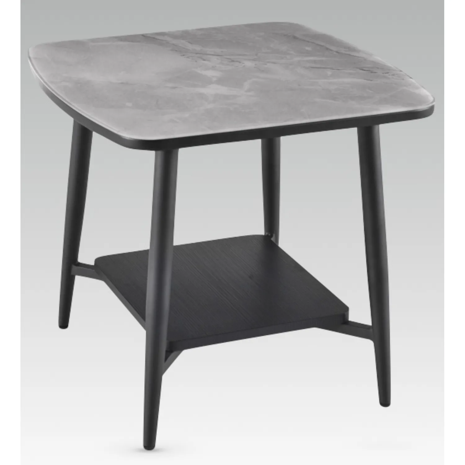 Grey Tempered Glass Top Lamp Table