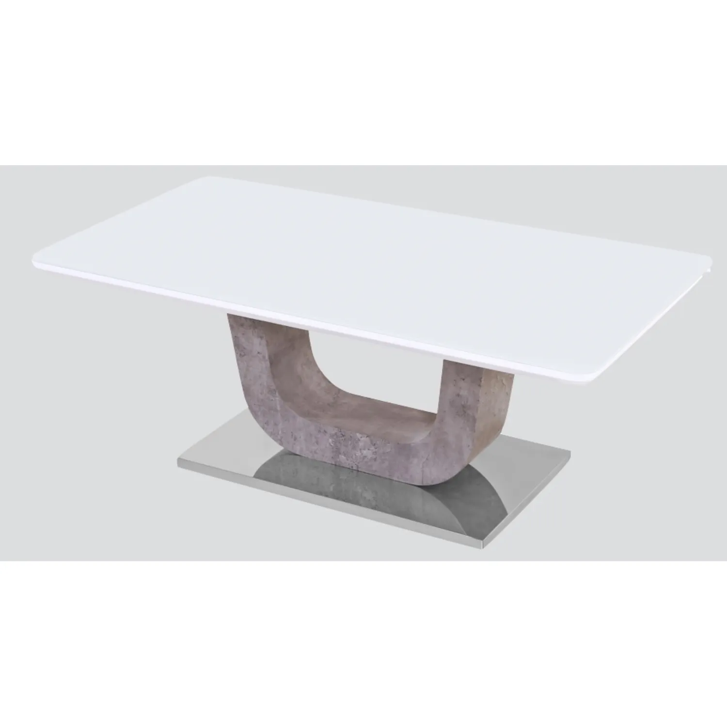 White Gloss and Glass Top 120cm Coffee Table