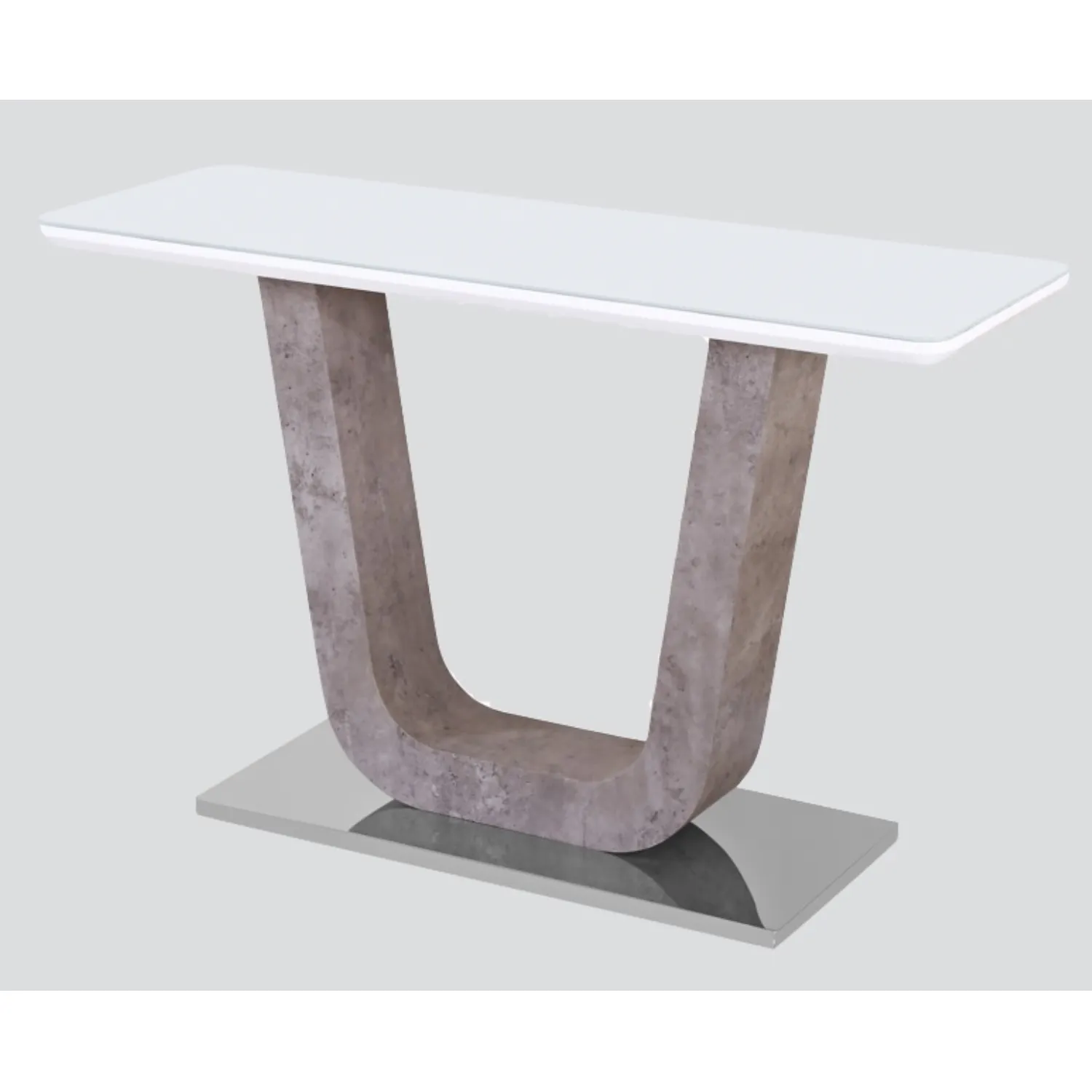 White Gloss and Glass Top 120cm Console Table