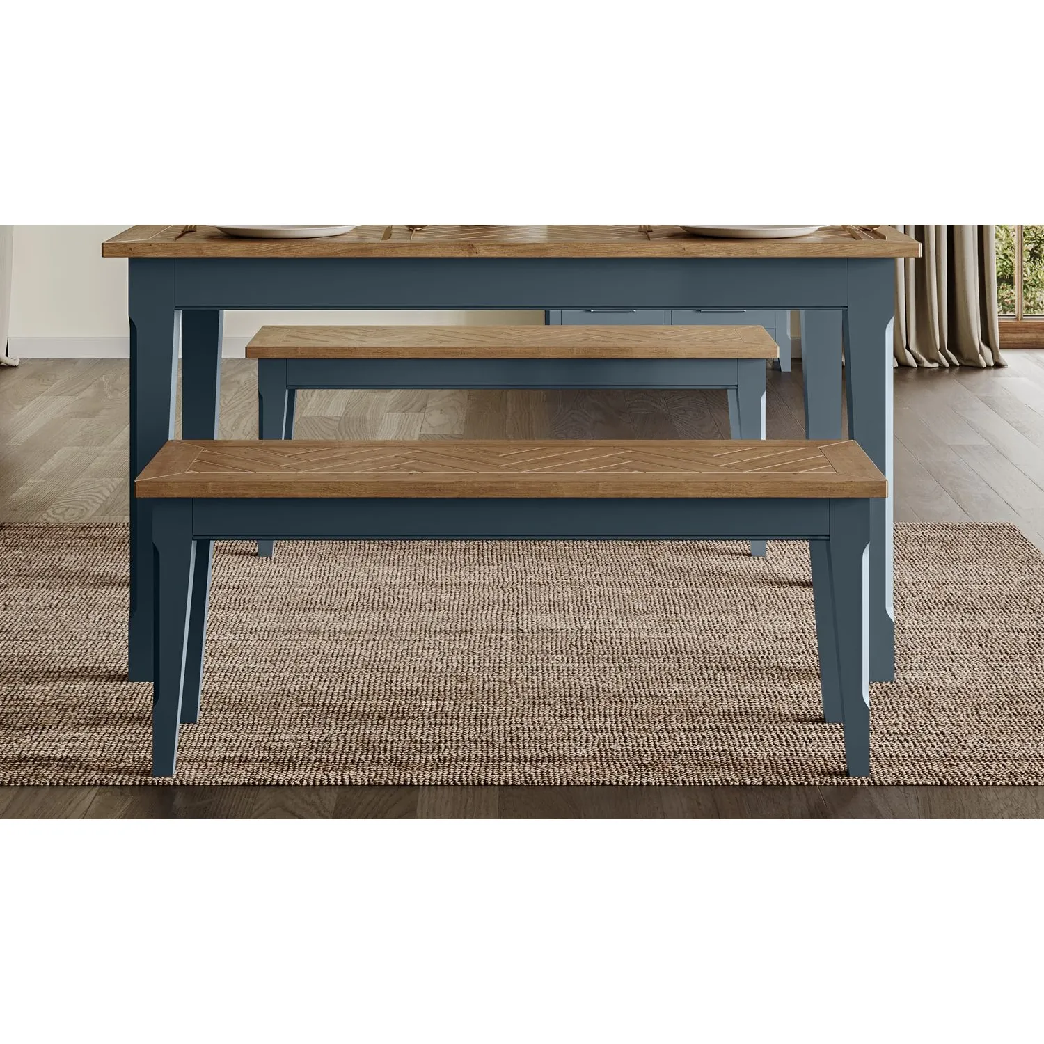 Signature Blue Dining Bench (130)