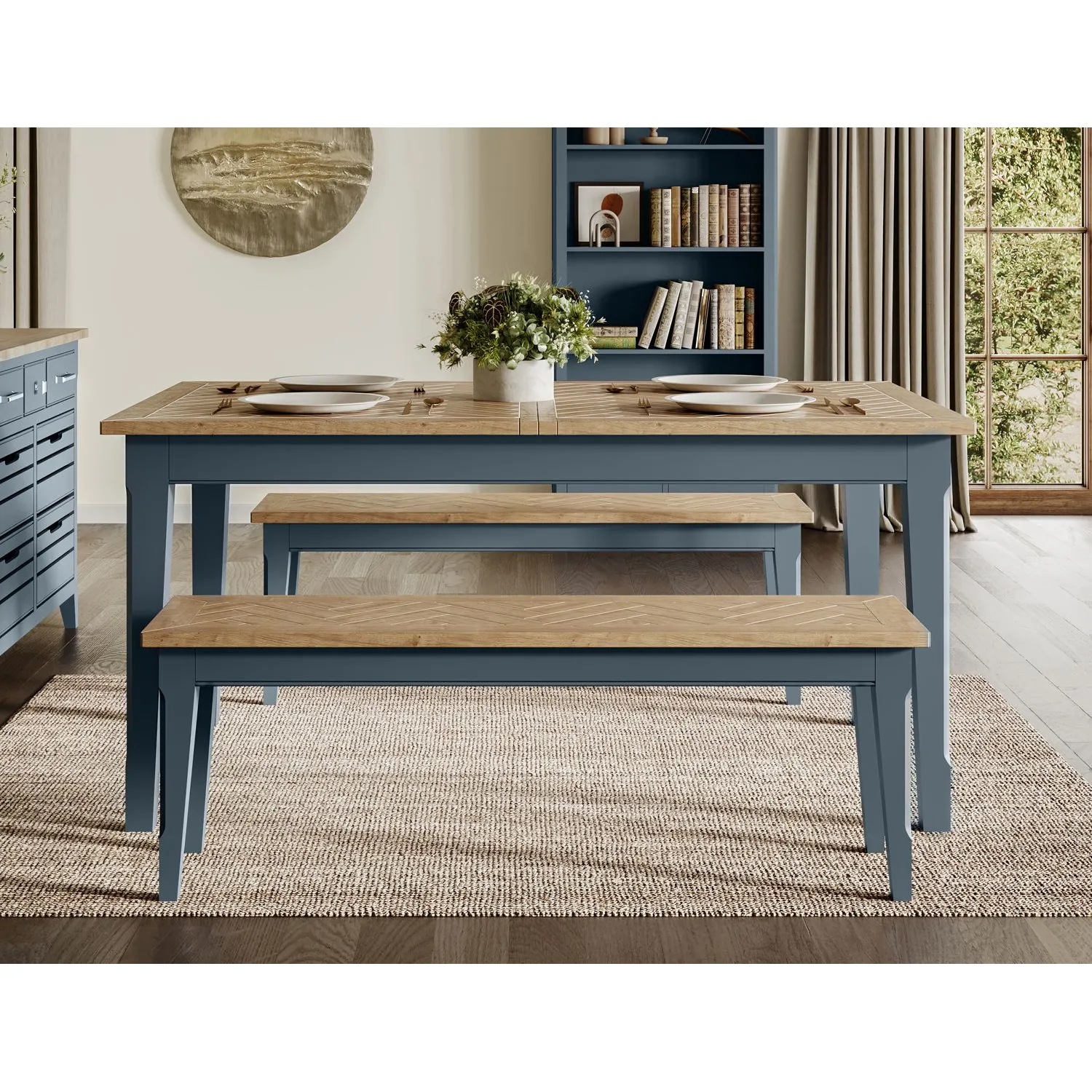 Signature Blue Extending Dining Table