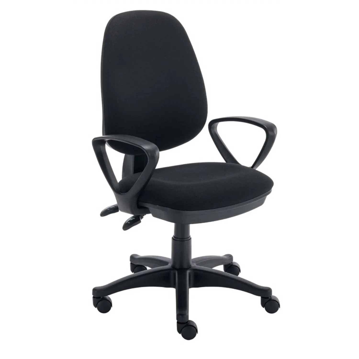 2 Lever Operator Fabric Office Chair with Fixed Arms