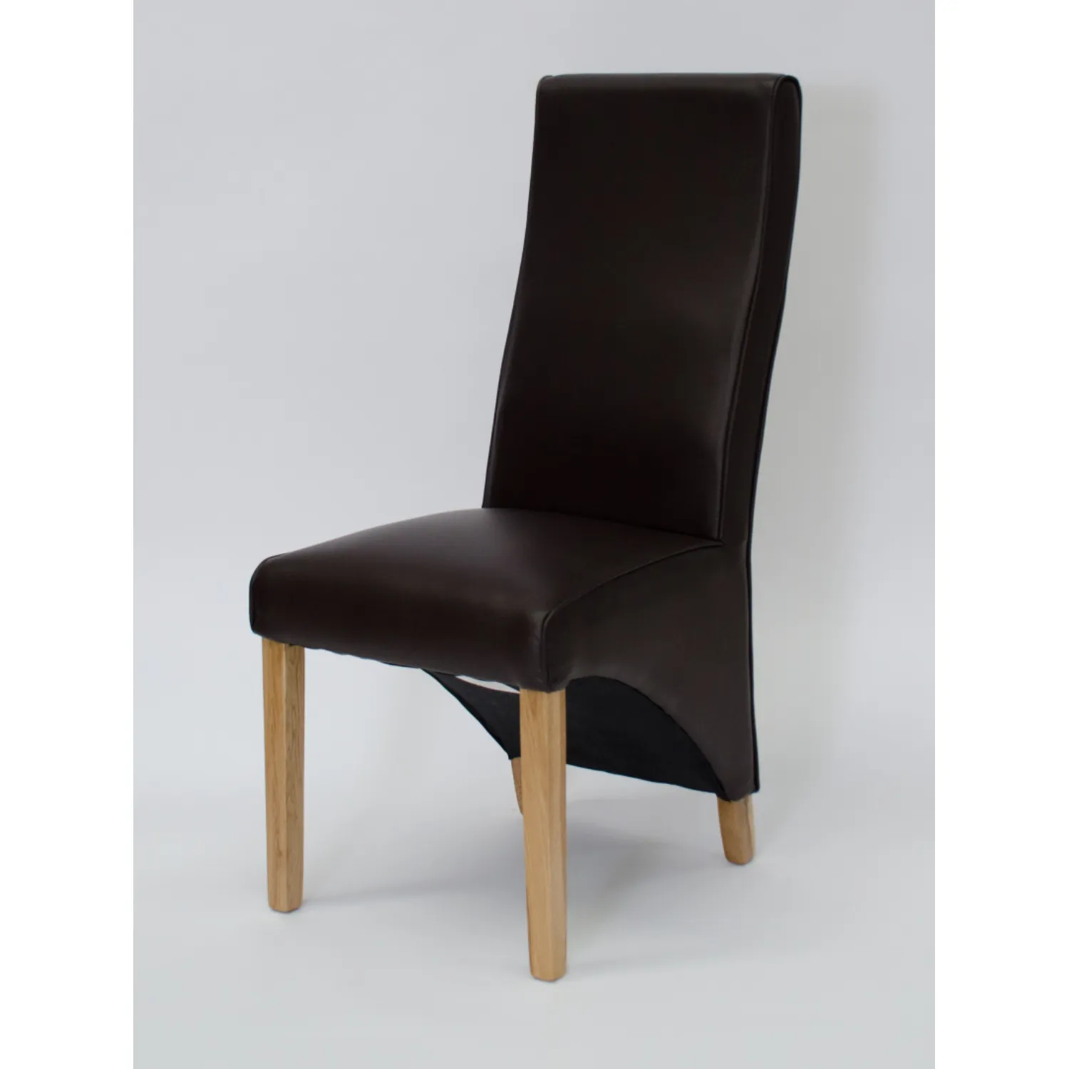 Wave Coco Matt Brown Leather Dining Chair