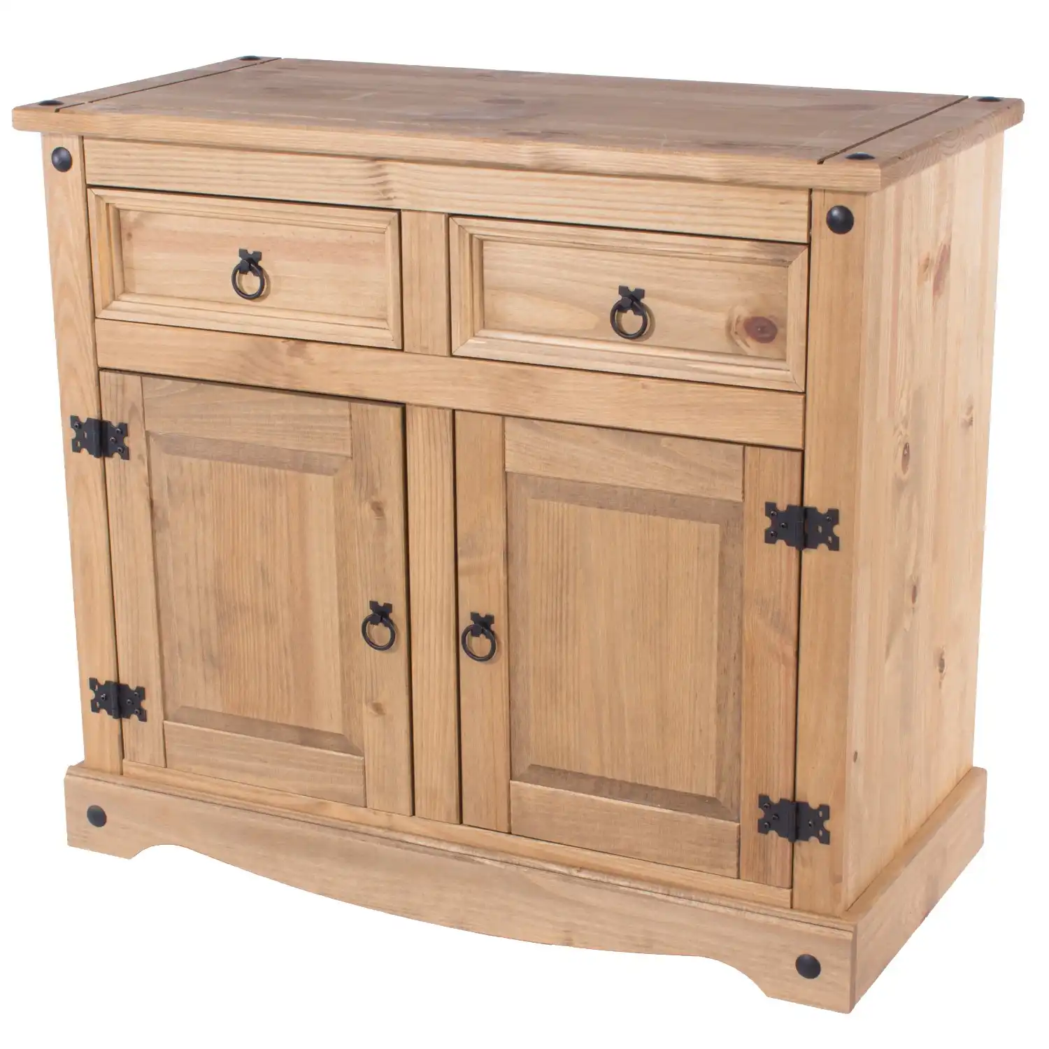 Corona Industrial Natural 2+2 Drawers Small Sideboard with Exposed Hardware 80.6x91cm