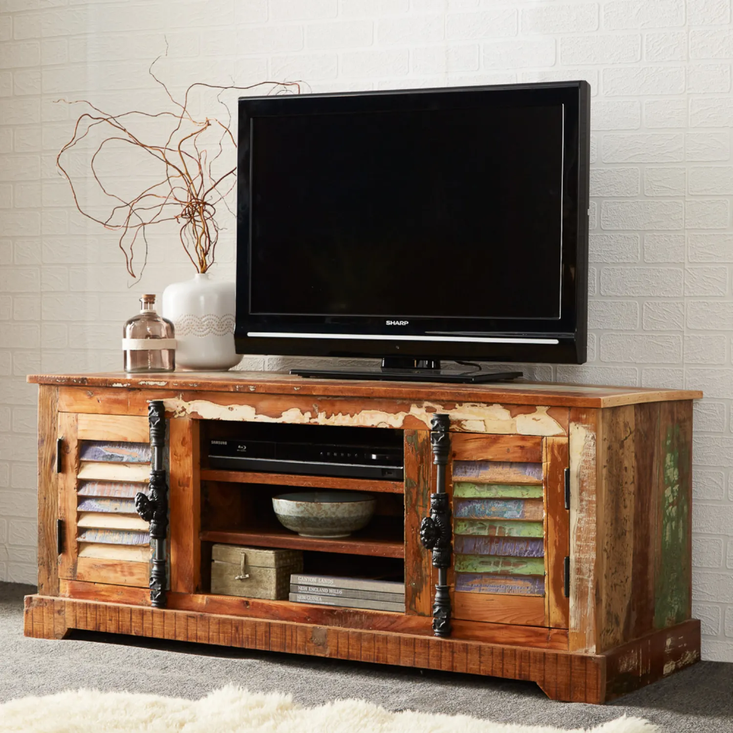 Indian Reclaimed Wood 1.25 TV Cabinet