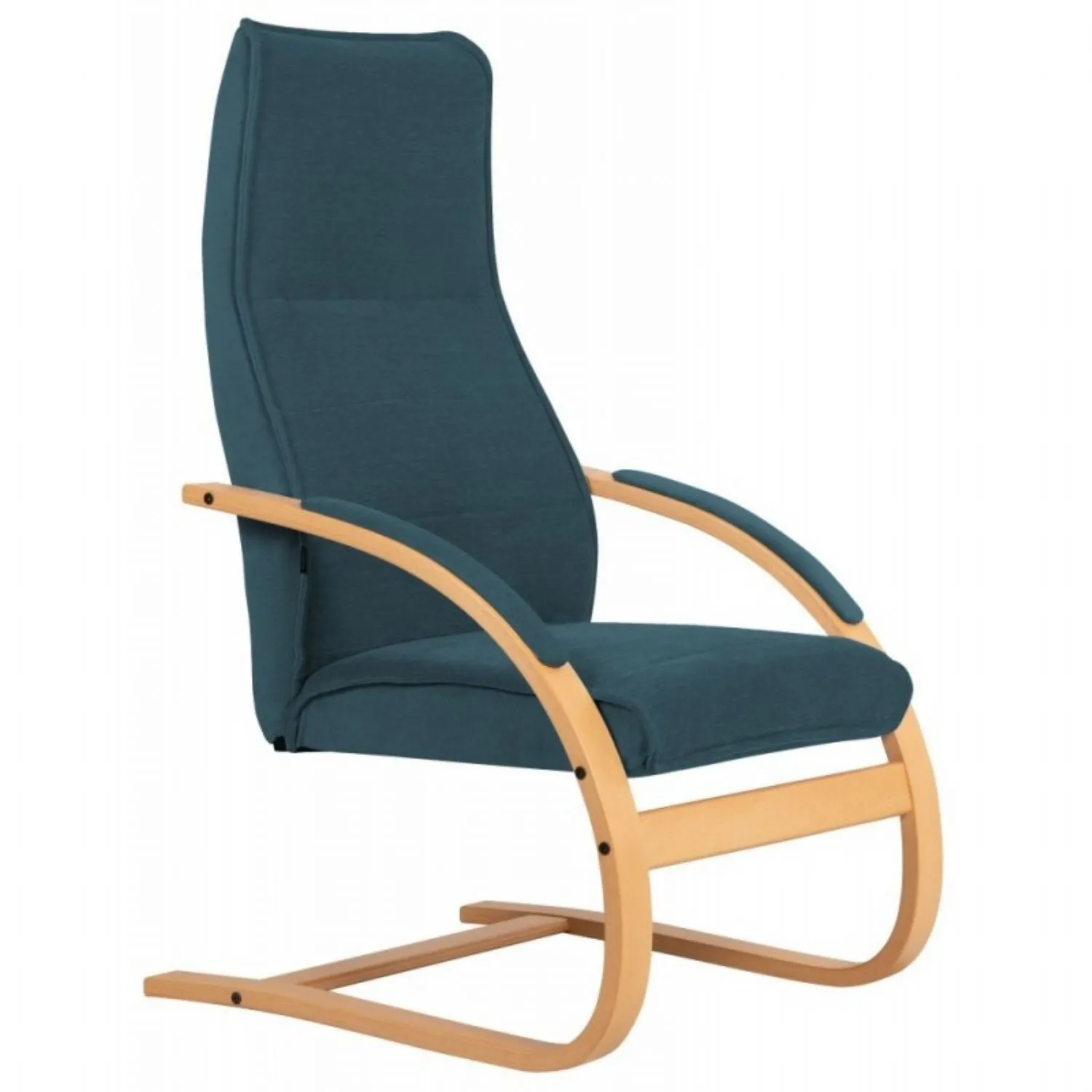 Blue Fabric Cantilever Beach Wood Relaxer Chair