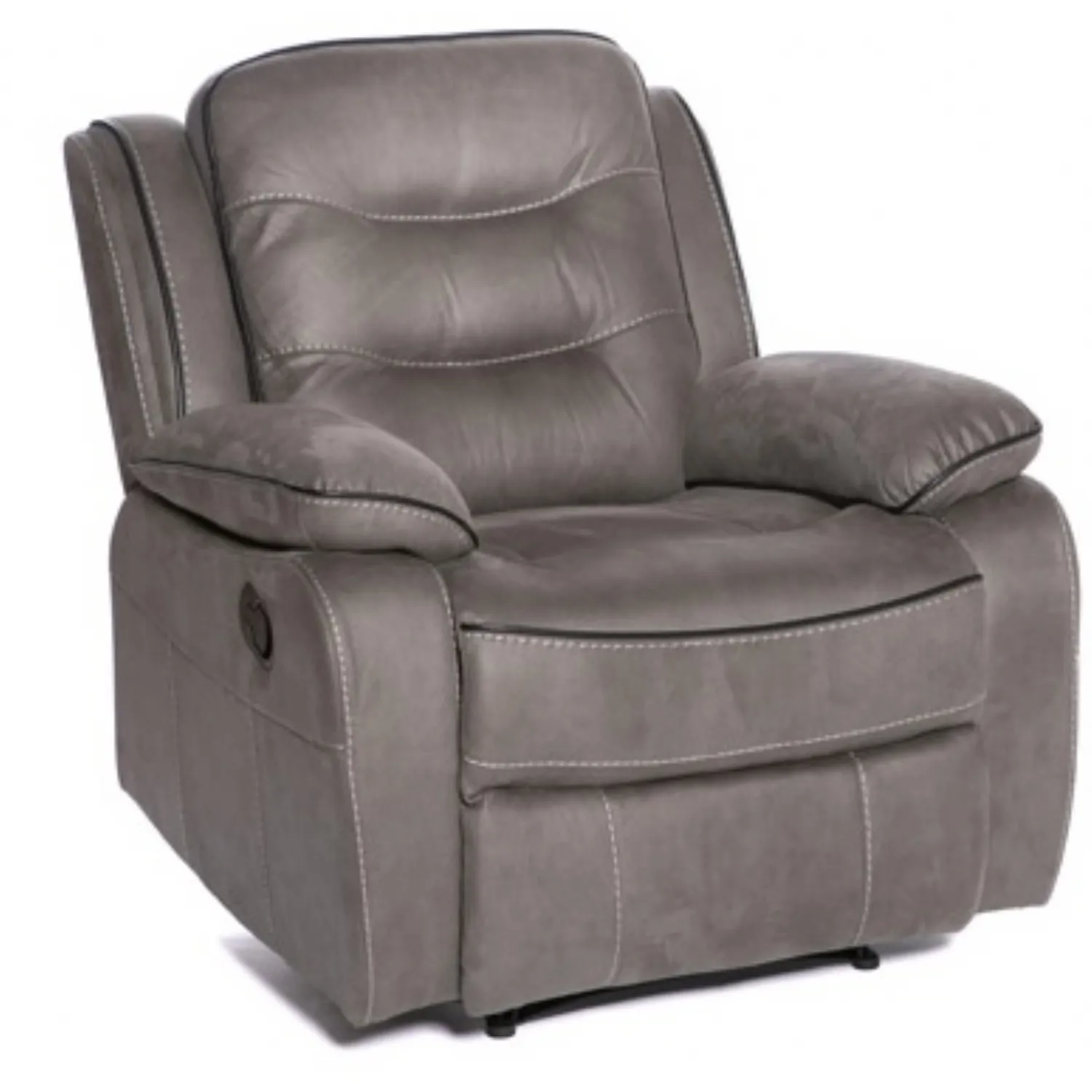 Grey Fabric Manual Recliner Armchair