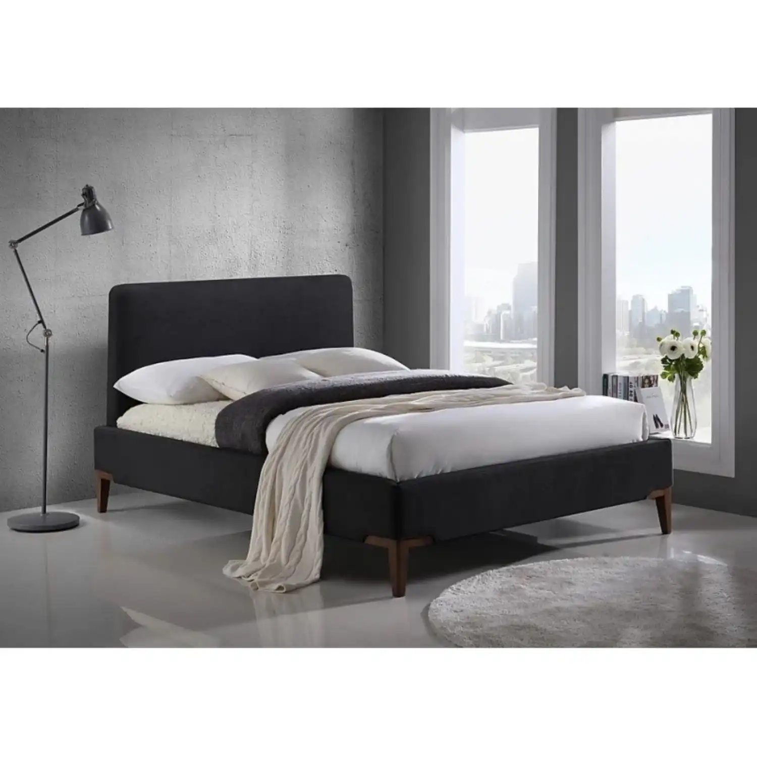 Durham Black or Grey Fabric Bed Frames