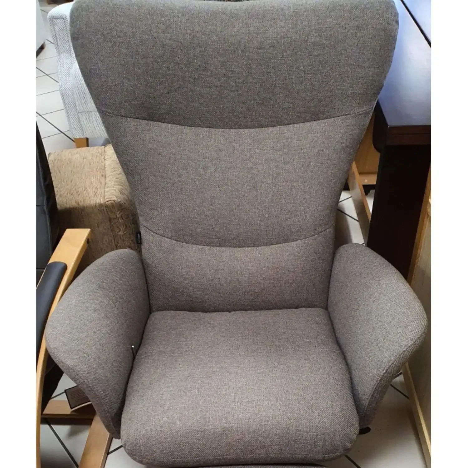 Explode Backtilt Brown Grey Fabric Recliner Chair