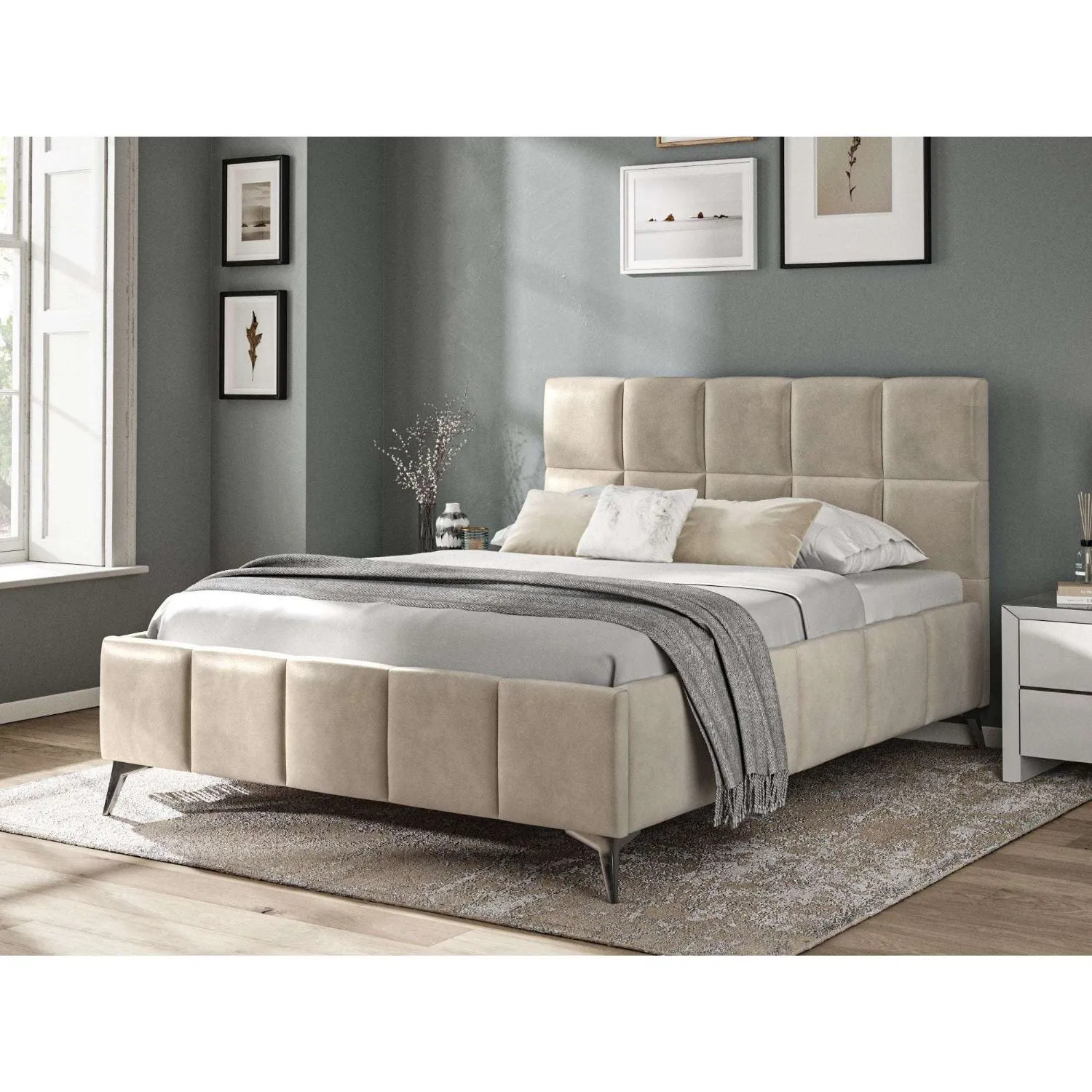 Fabric Bed Collection Beige 4