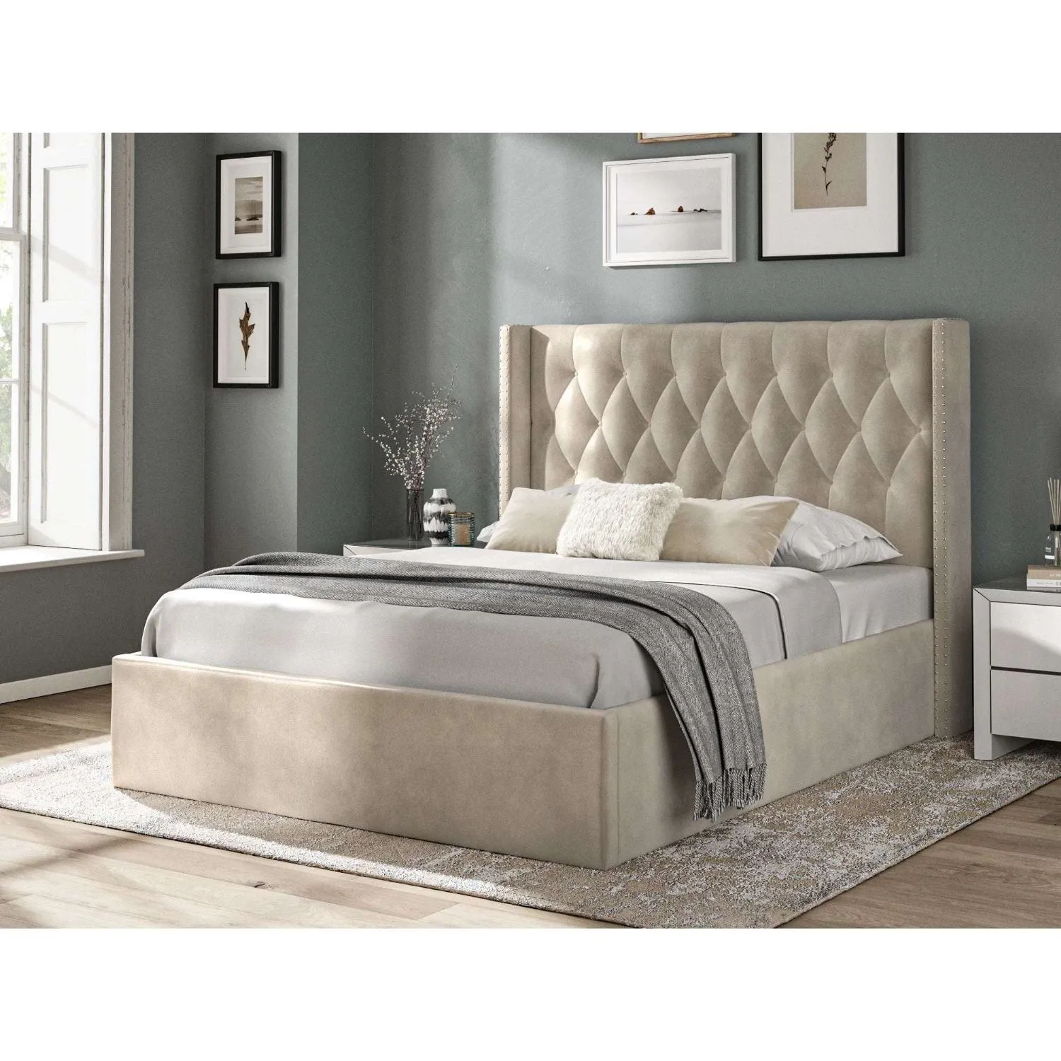Fabric Bed Collection Beige 5