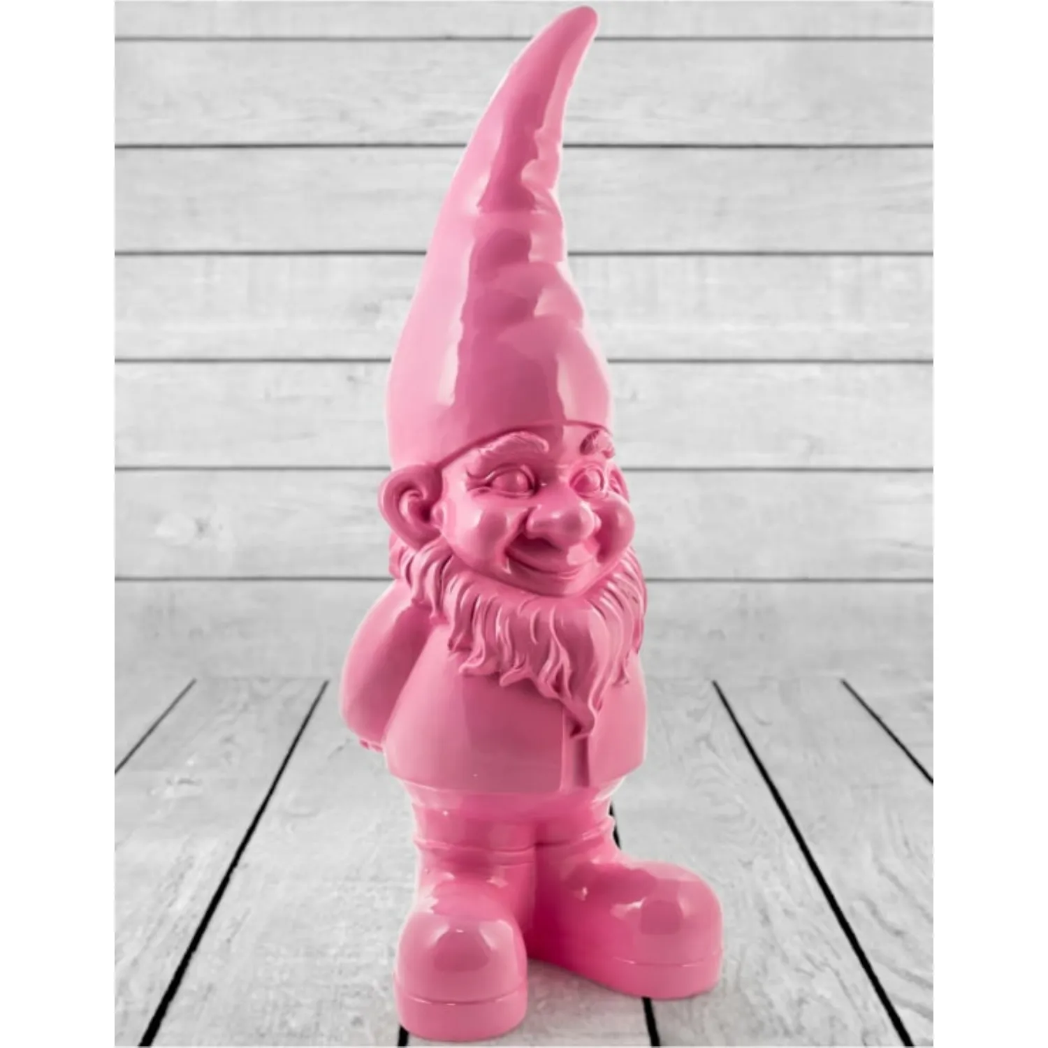 Large Pink Standing Gnome Figure