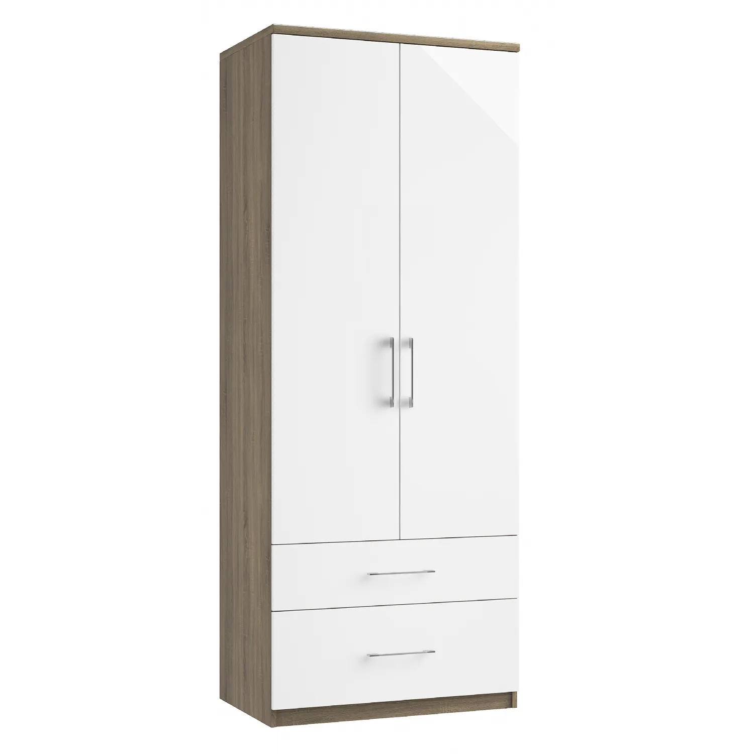 2 Door Assembled 2 Drawer Wardrobe with Colour Option 195cm Tall