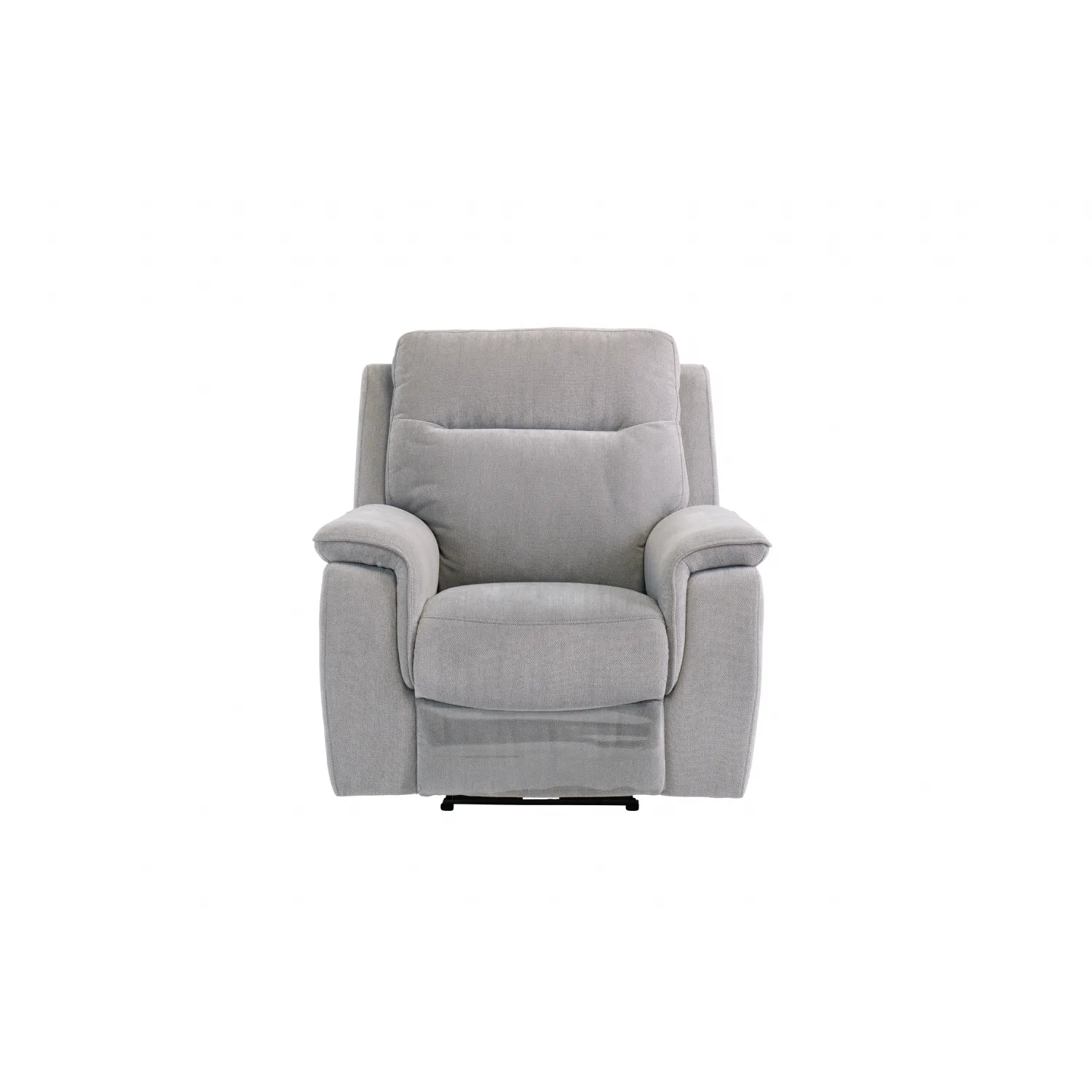 Silver Grey Herringbone Fabric Electric Recliner Armchair