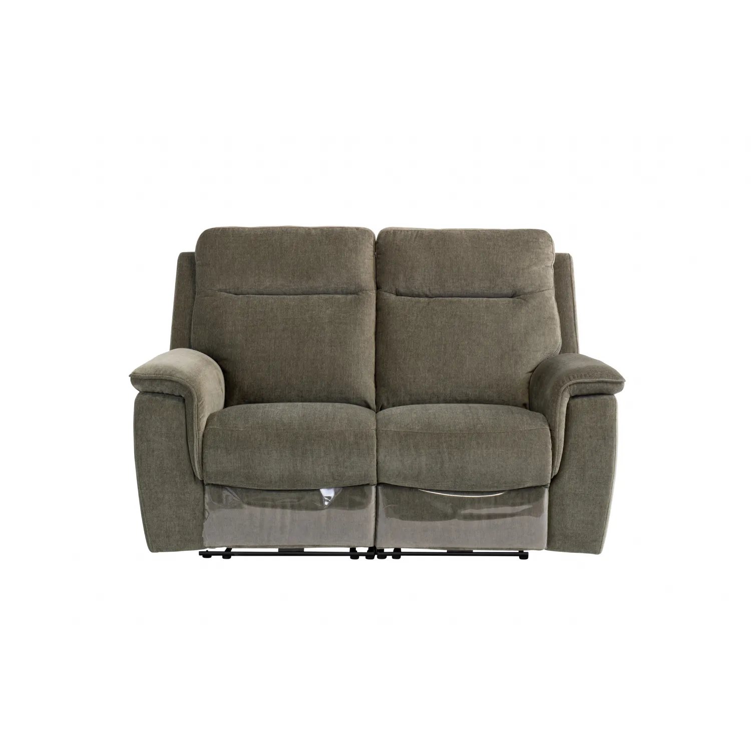 Moss Green Herringbone Fabric Electric Recliner 2 Seat Sofa