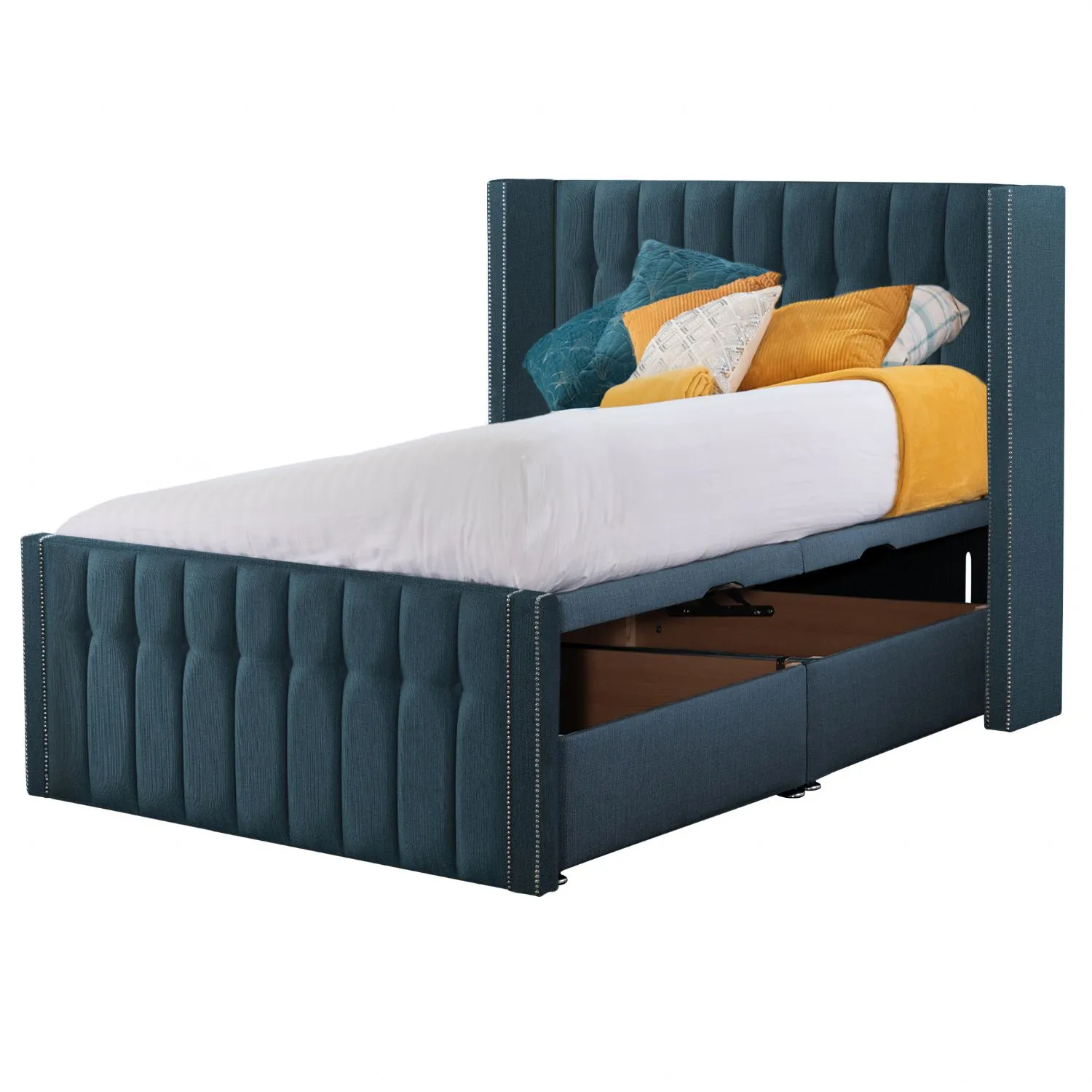 Deep Blue Byrd Double Bed Frame