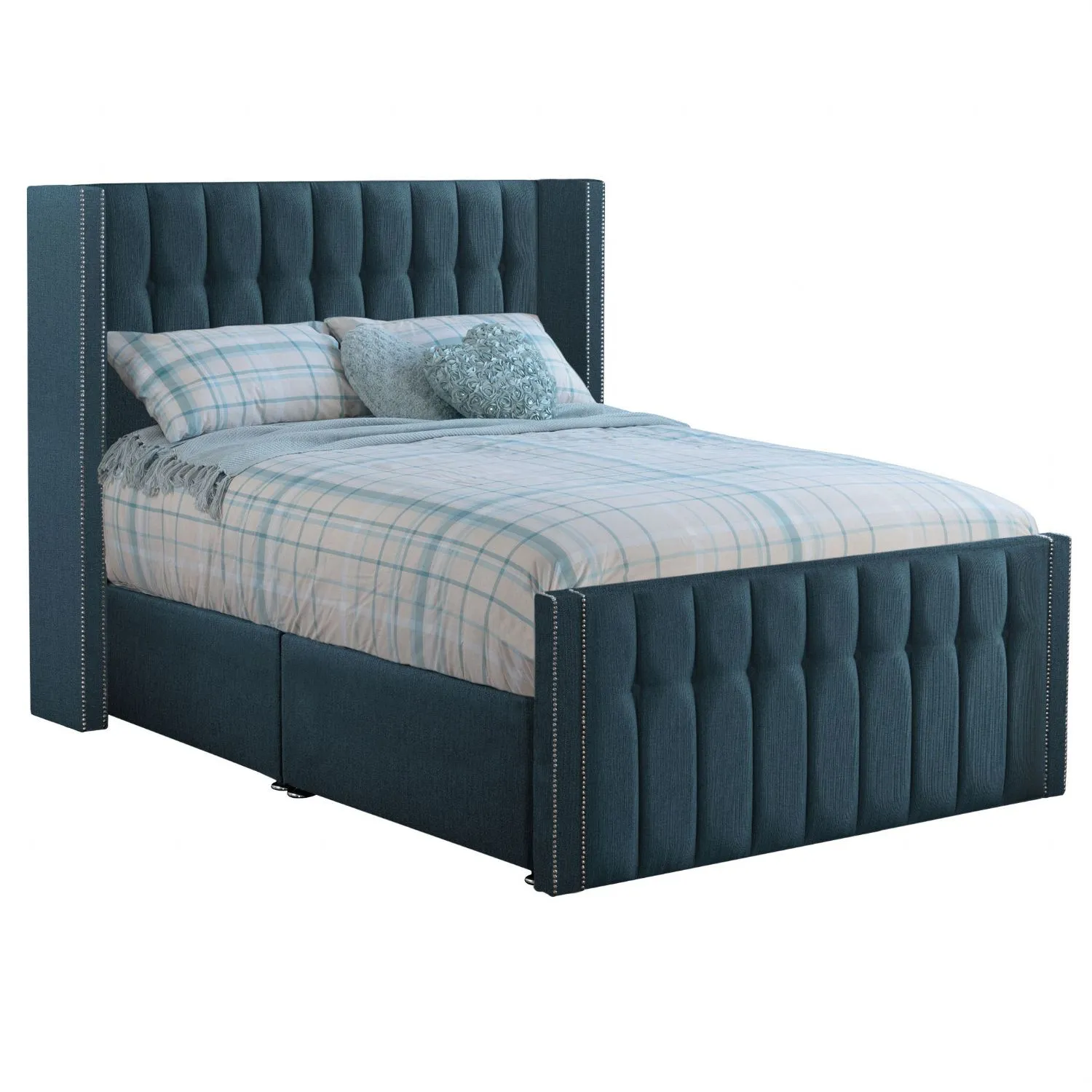 Deep Blue Byrd Double Bed Frame