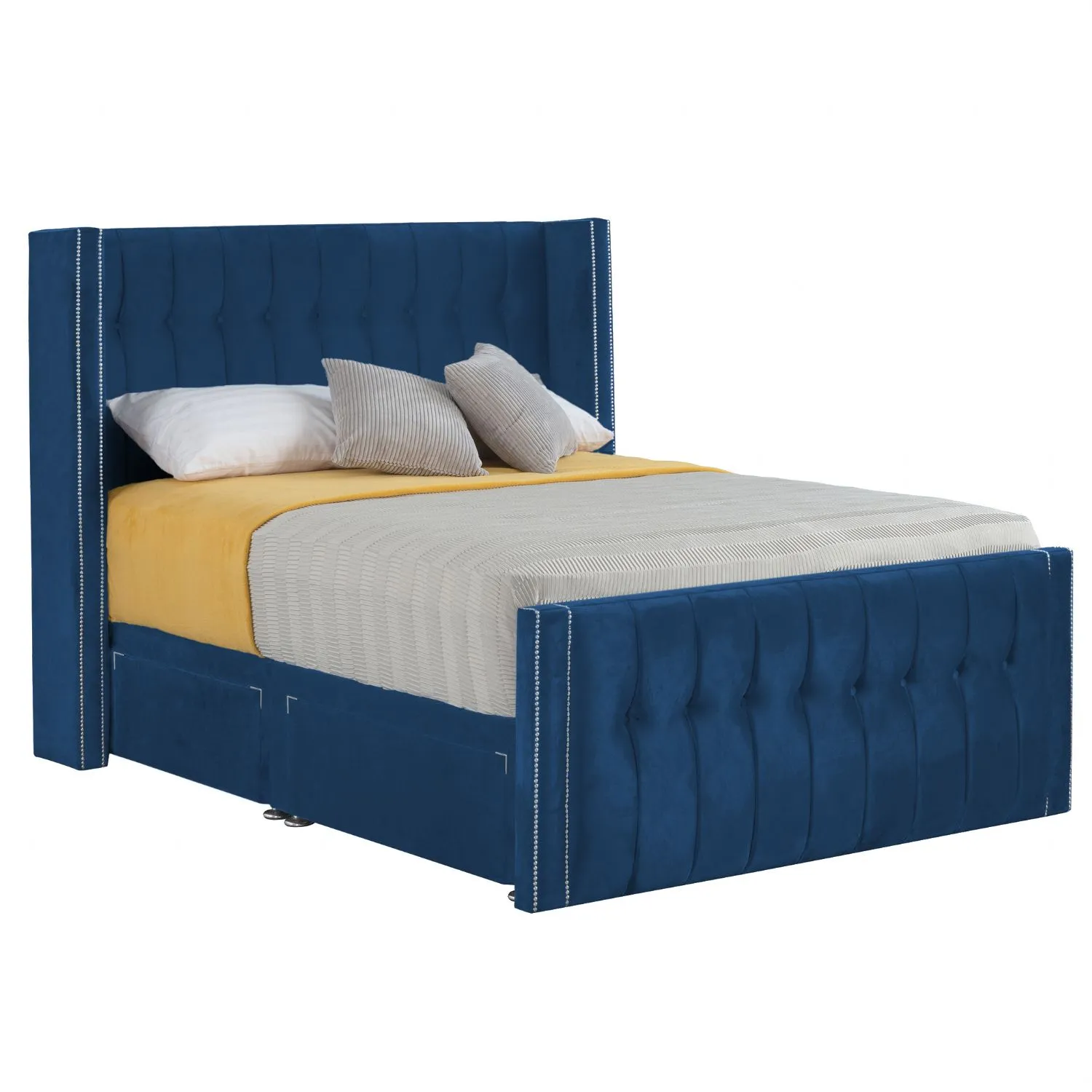 Royal Blue Byrd Double Bed Frame