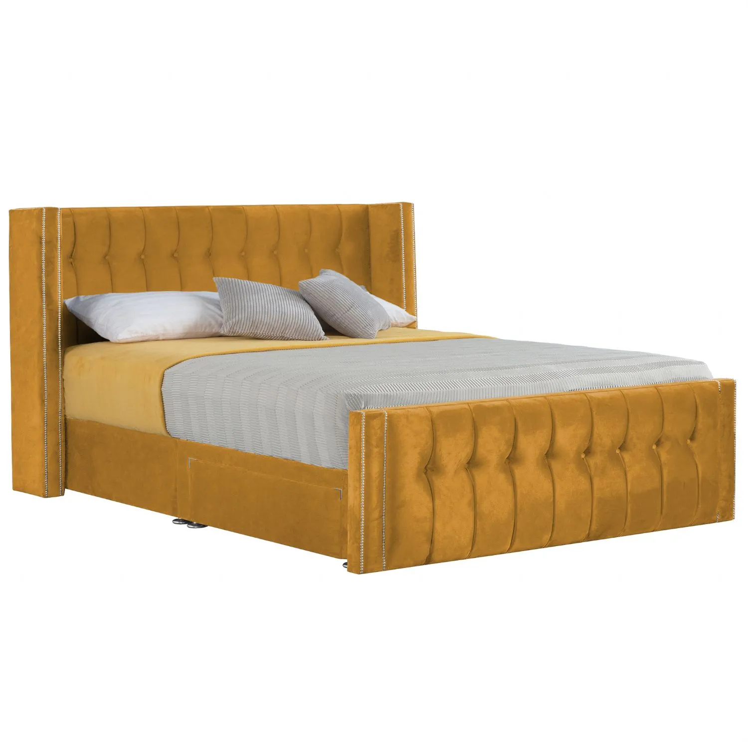 Mustard Byrd Super King Size Bed Frame