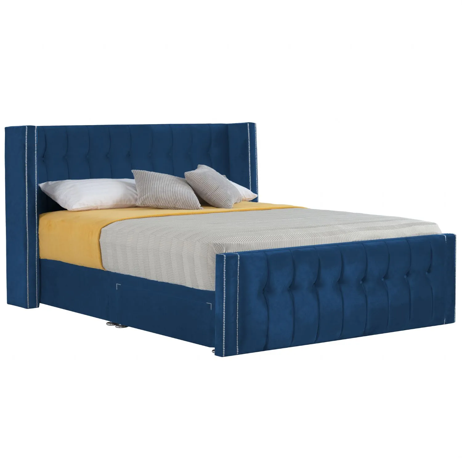 Royal Blue Byrd Super King Size Bed Frame