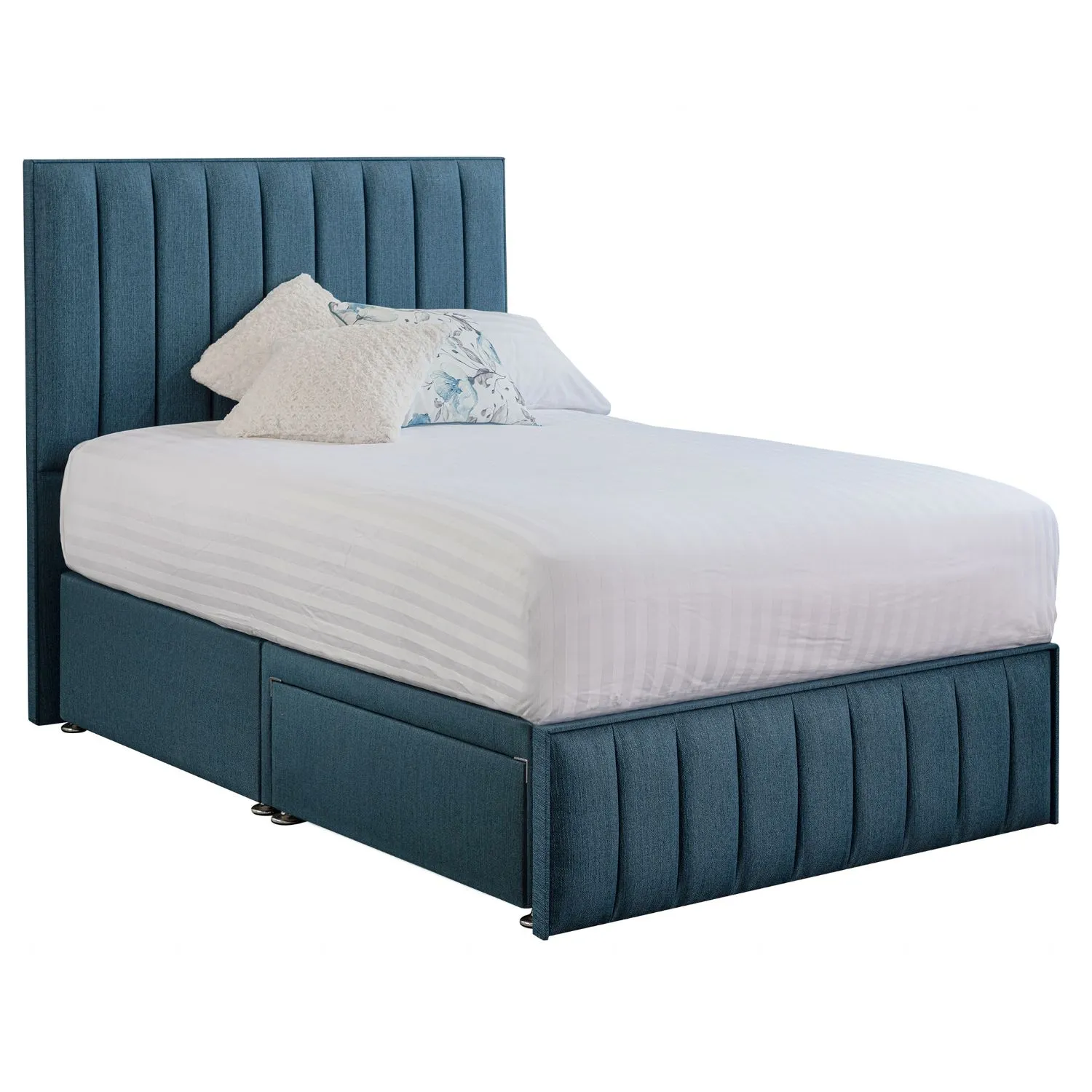 Deep Blue Harmony Hybrid Small Double Fabric Bed