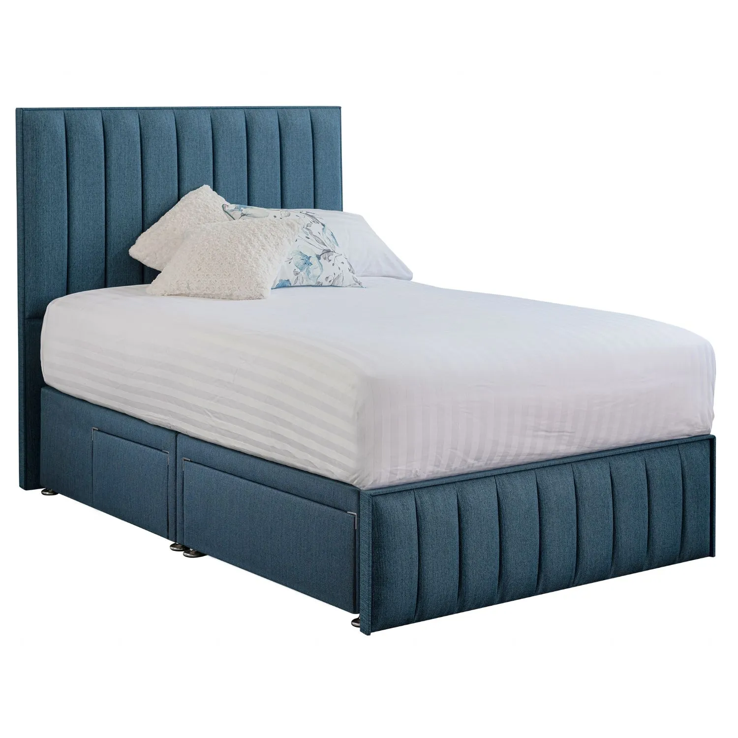 Deep Blue Harmony Hybrid Small Double Fabric Bed