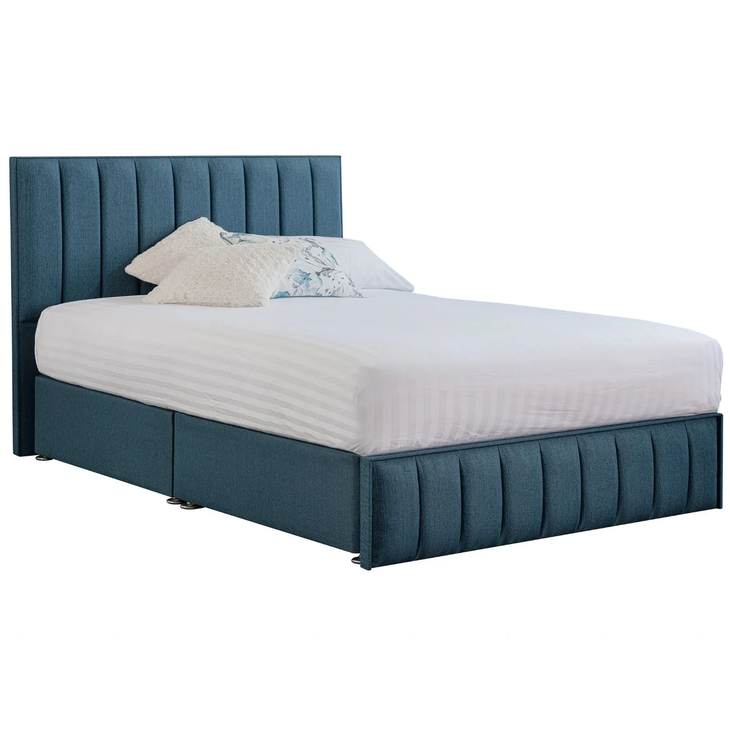 Deep Blue Harmony Hybrid Super King Size Fabric Bed