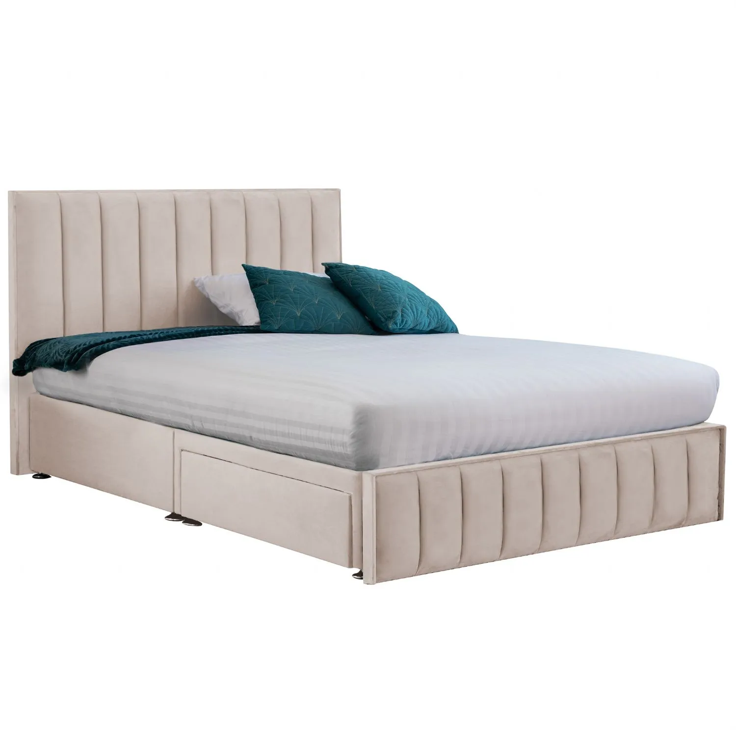 Oyster Harmony Hybrid Super King Size Fabric Bed