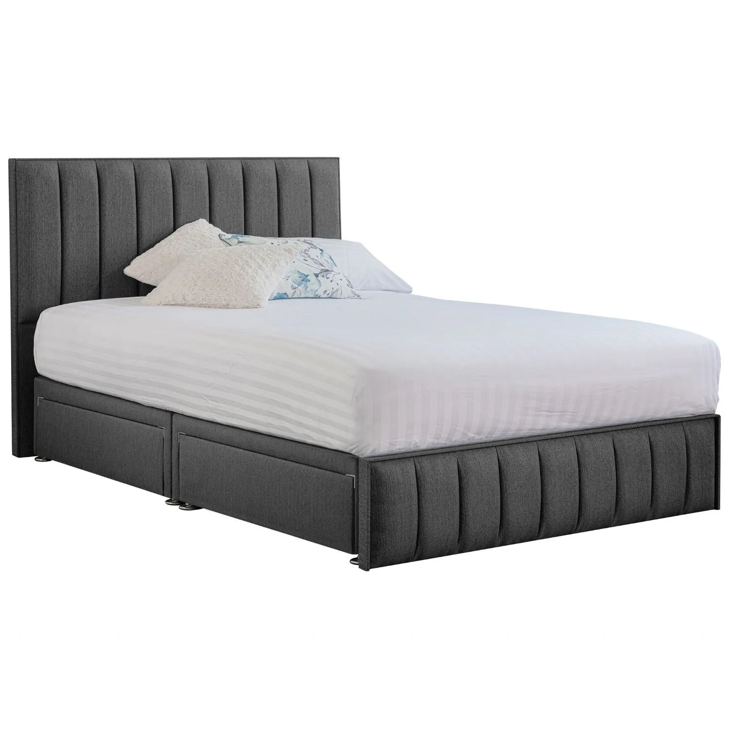 Grey Harmony Hybrid Super King Size Fabric Bed