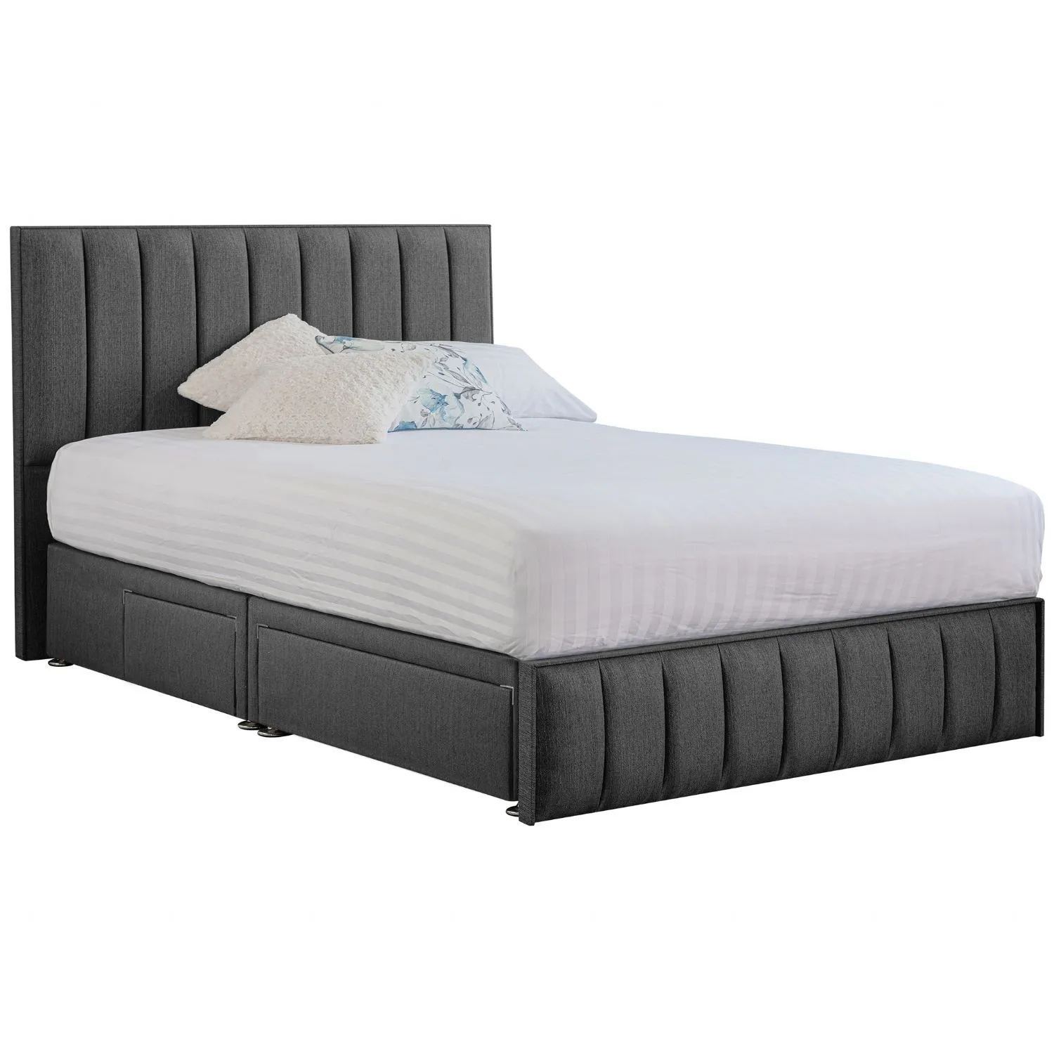 Grey Harmony Hybrid Super King Size Fabric Bed