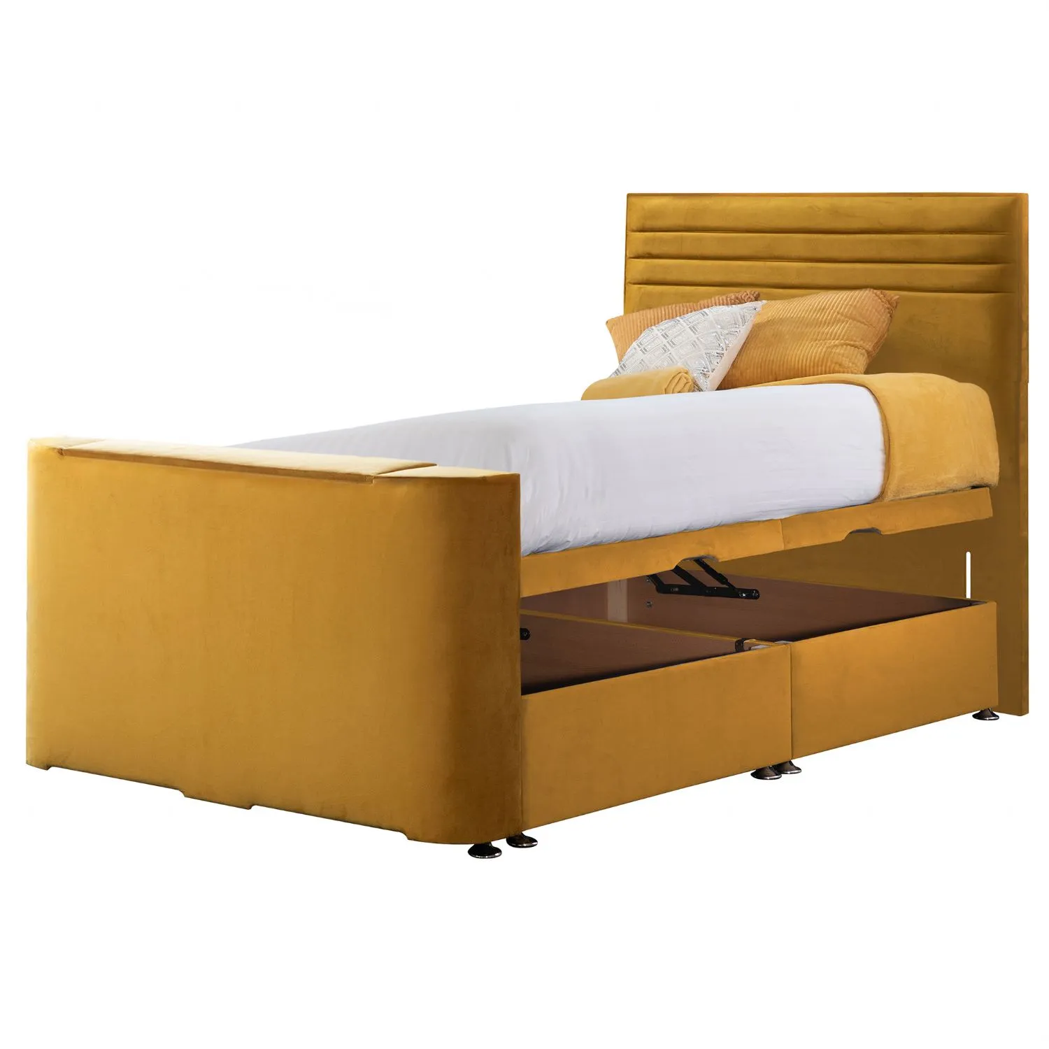 Mustard Image Chic Double TV Bed