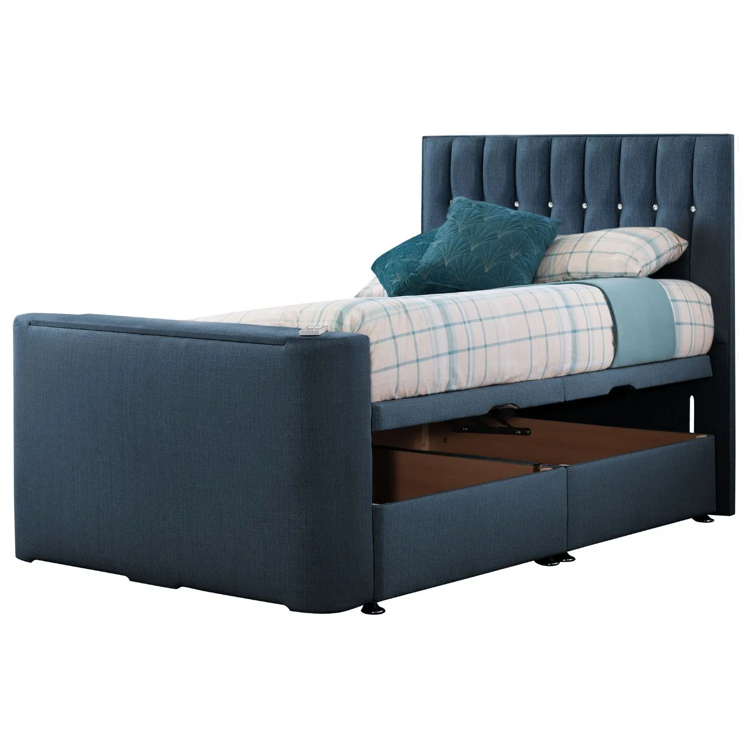 Deep Blue Image Sparkle Double TV Bed