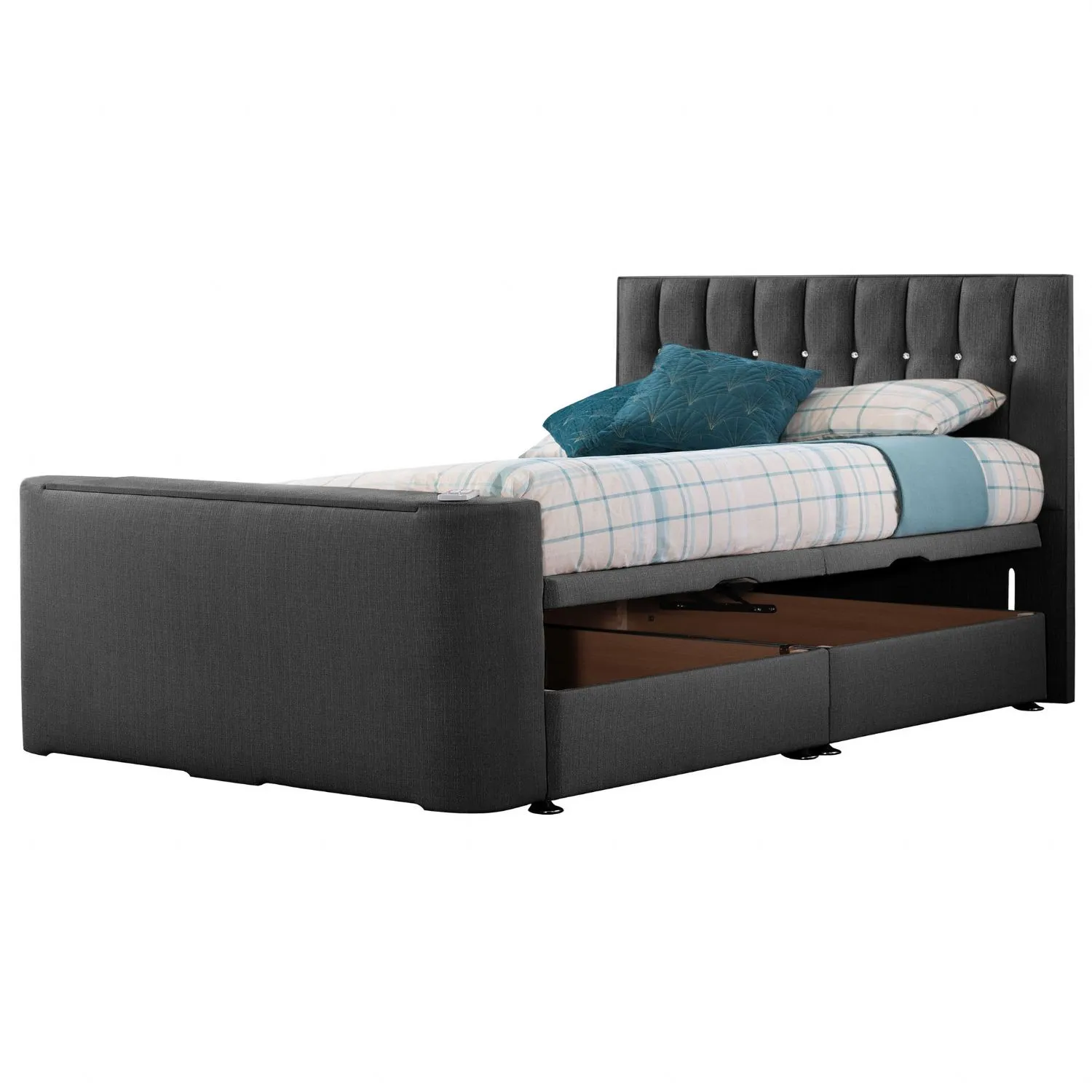 Grey Image Sparkle Super King Size TV Bed