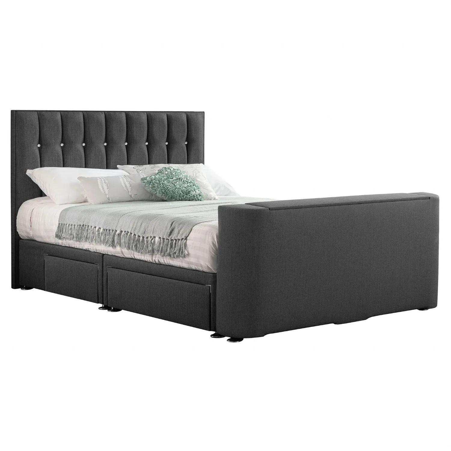 Grey Image Sparkle Super King Size TV Bed