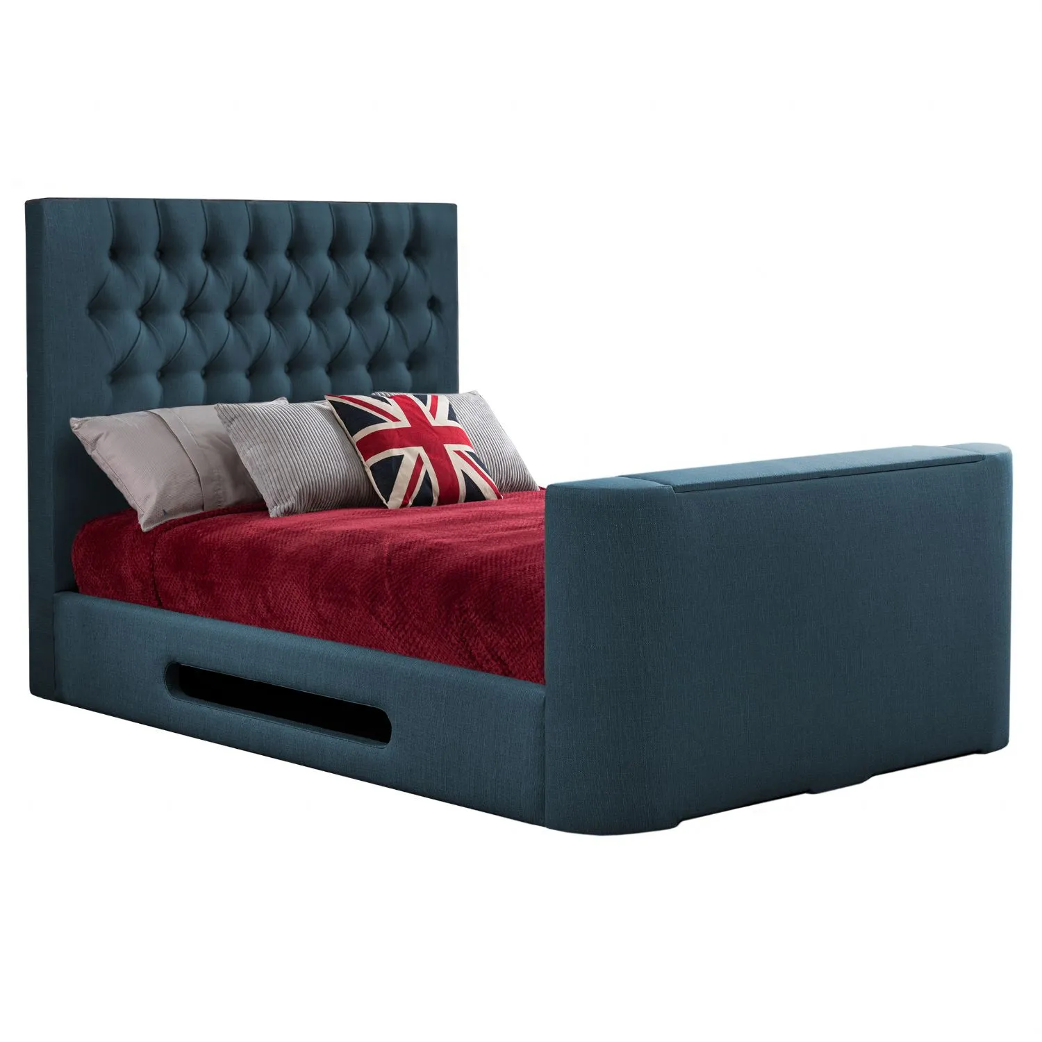 Deep Blue Loren Standard Double TV Bed