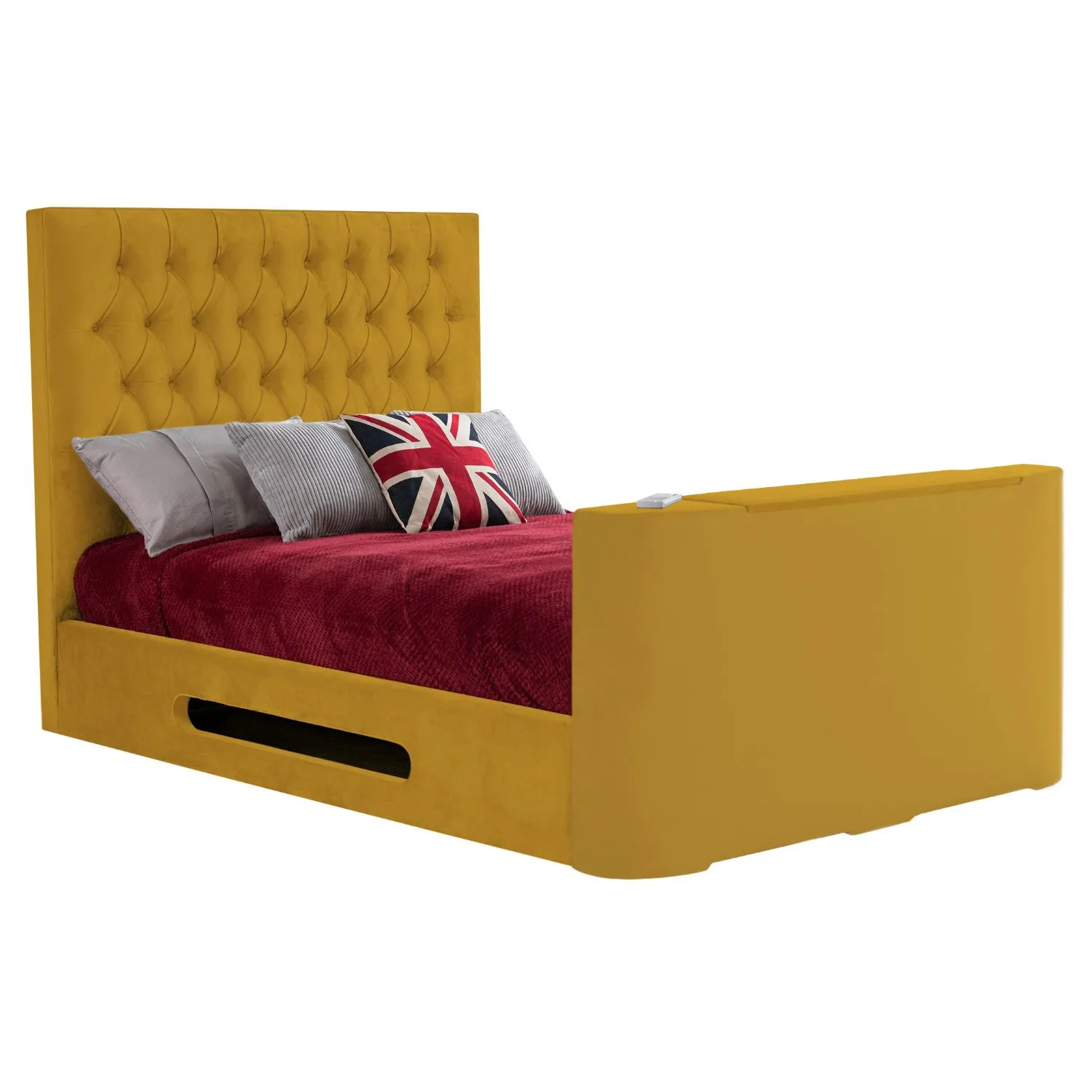 Mustard Loren Standard King Size TV Bed